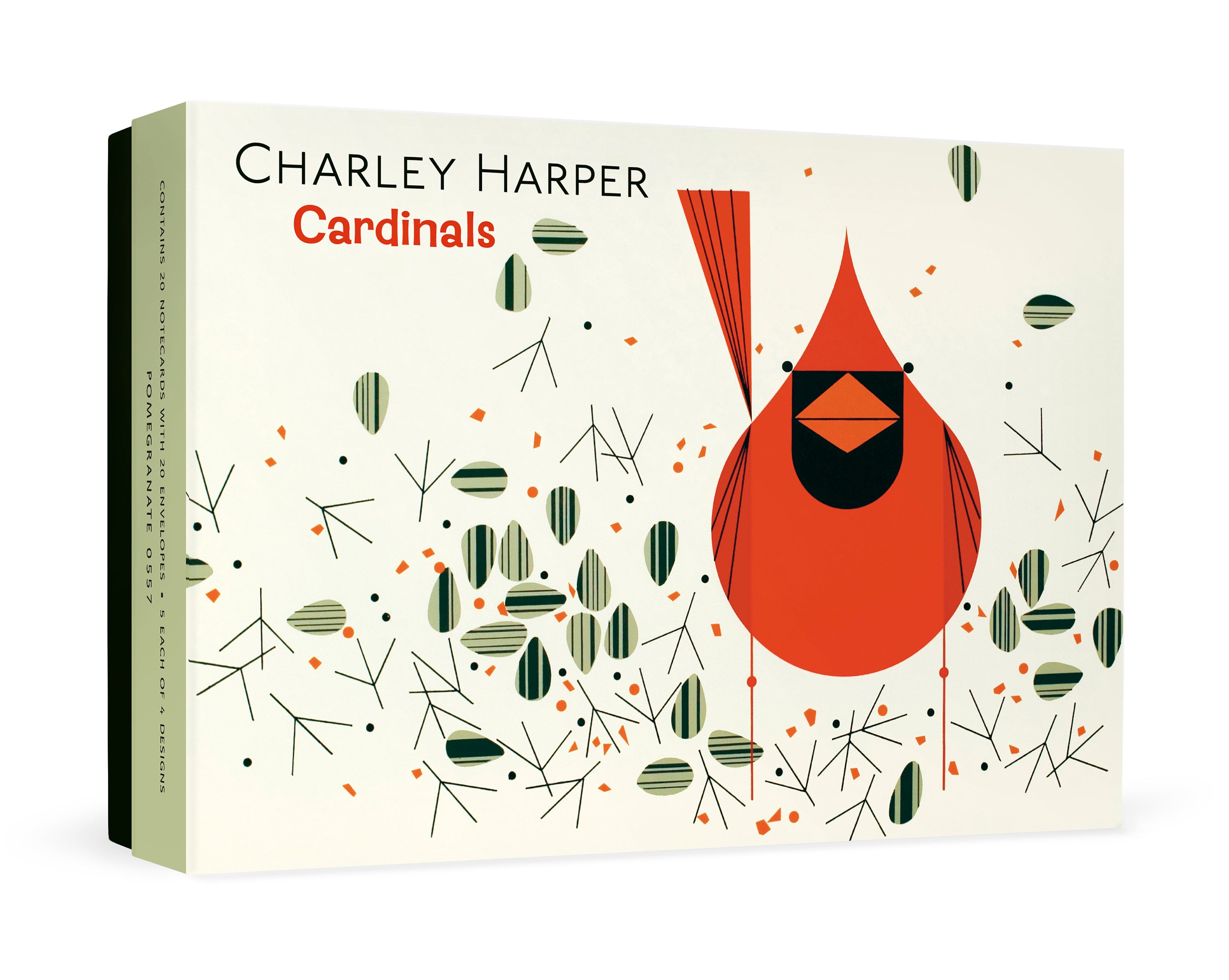 Charley Harper: Cardinals Boxed Notecard Assortment – Pomegranate