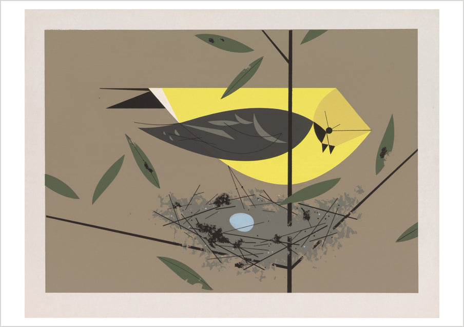 Charley Harper: Goldfinch Notecard – Pomegranate