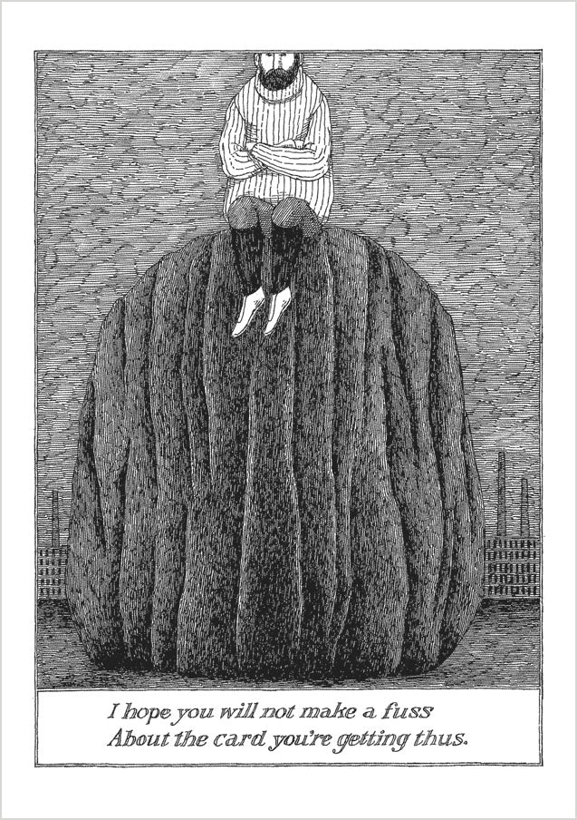 Edward Gorey Art sweat 絵本画家 Edward Gorey: I Hope You Will Not Make a Fuss Notecard – Pomegranate
