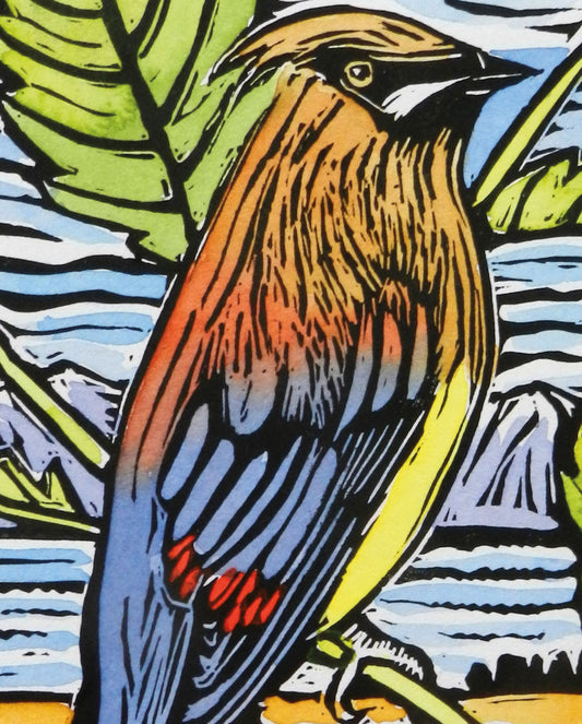 Molly Hashimoto: Cedar Waxwing Bookmark_Front_Flat