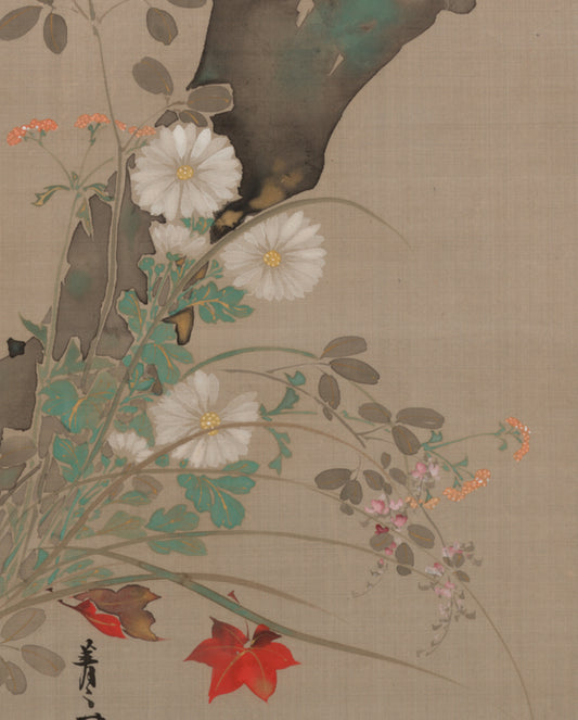 Suzuki Kiitsu: Maple and Flowers Bookmark_Front_Flat