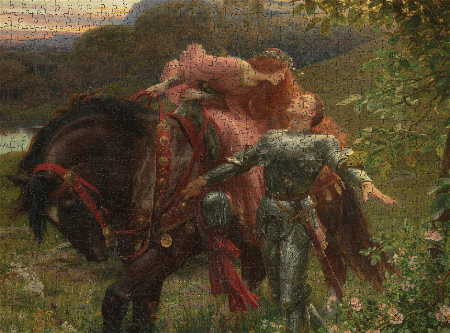 Frank Dicksee: La Belle Dame sans Merci 1000-Piece Jigsaw Puzzle_Zoom
