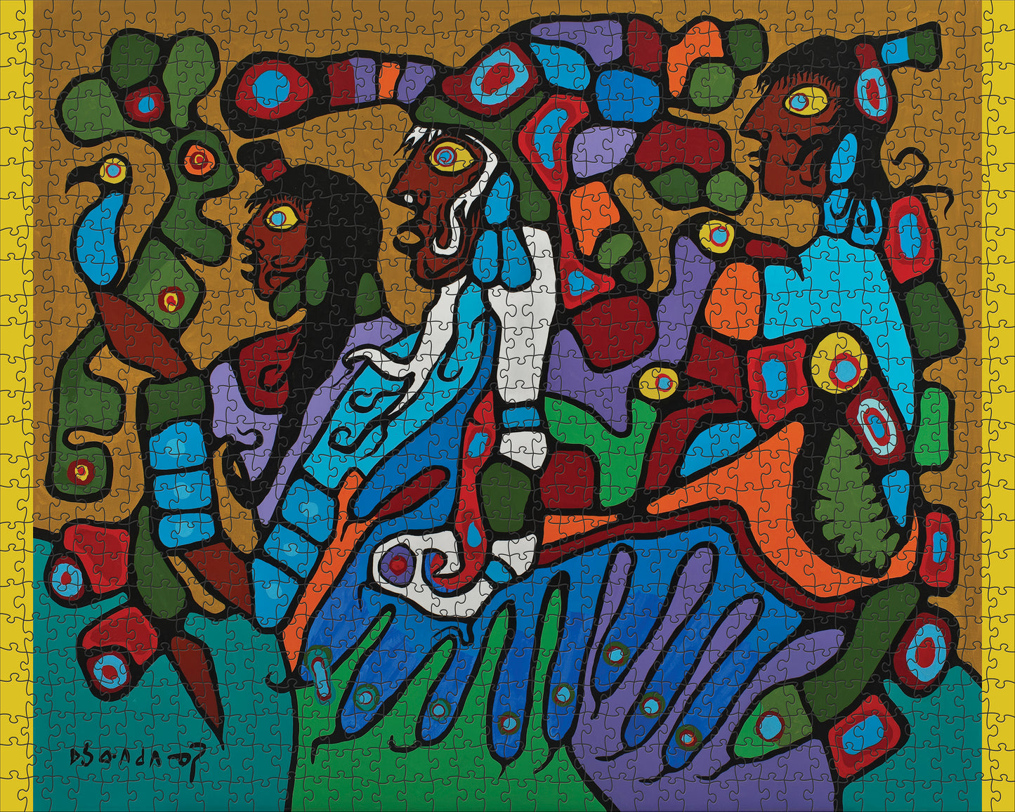 Norval Morrisseau: Shaman and Disciples 1000-Piece Jigsaw Puzzle_Zoom