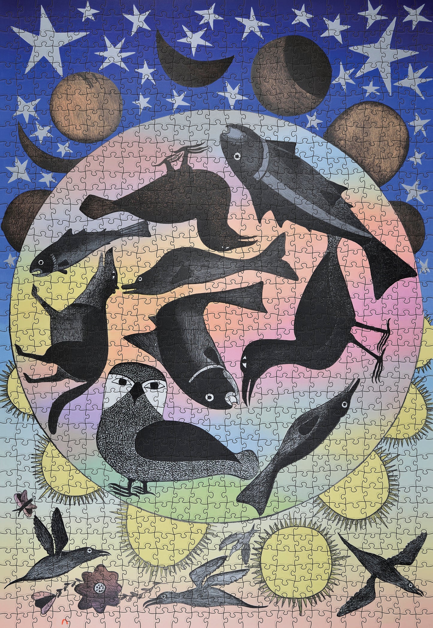 Kenojuak Ashevak: Siilavut, Nunavut 1000-Piece Jigsaw Puzzle_Zoom