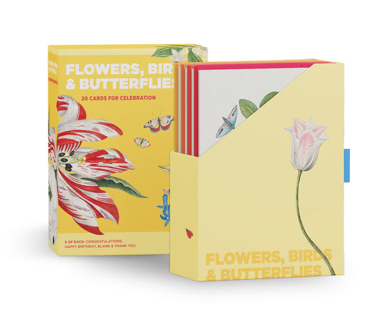 Flowers, Birds & Butterflies Celebrations Boxed Notecards_Front_3D