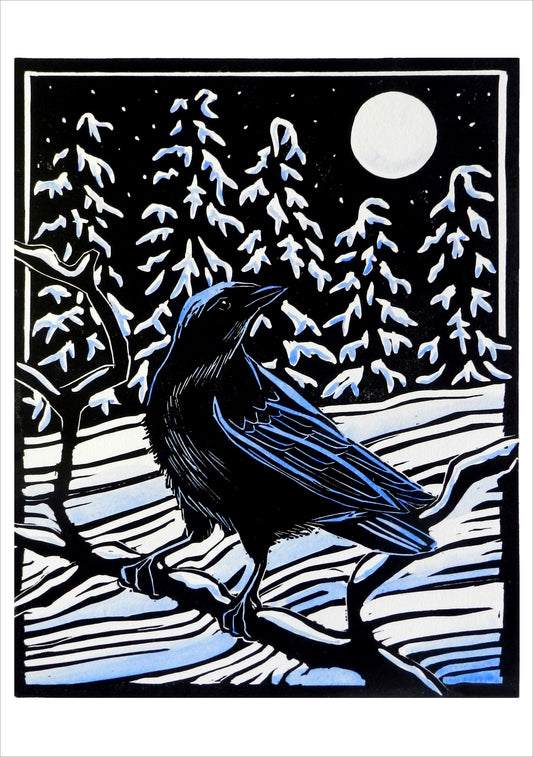 Molly Hashimoto: Crow and Moon Holiday Cards_Primary