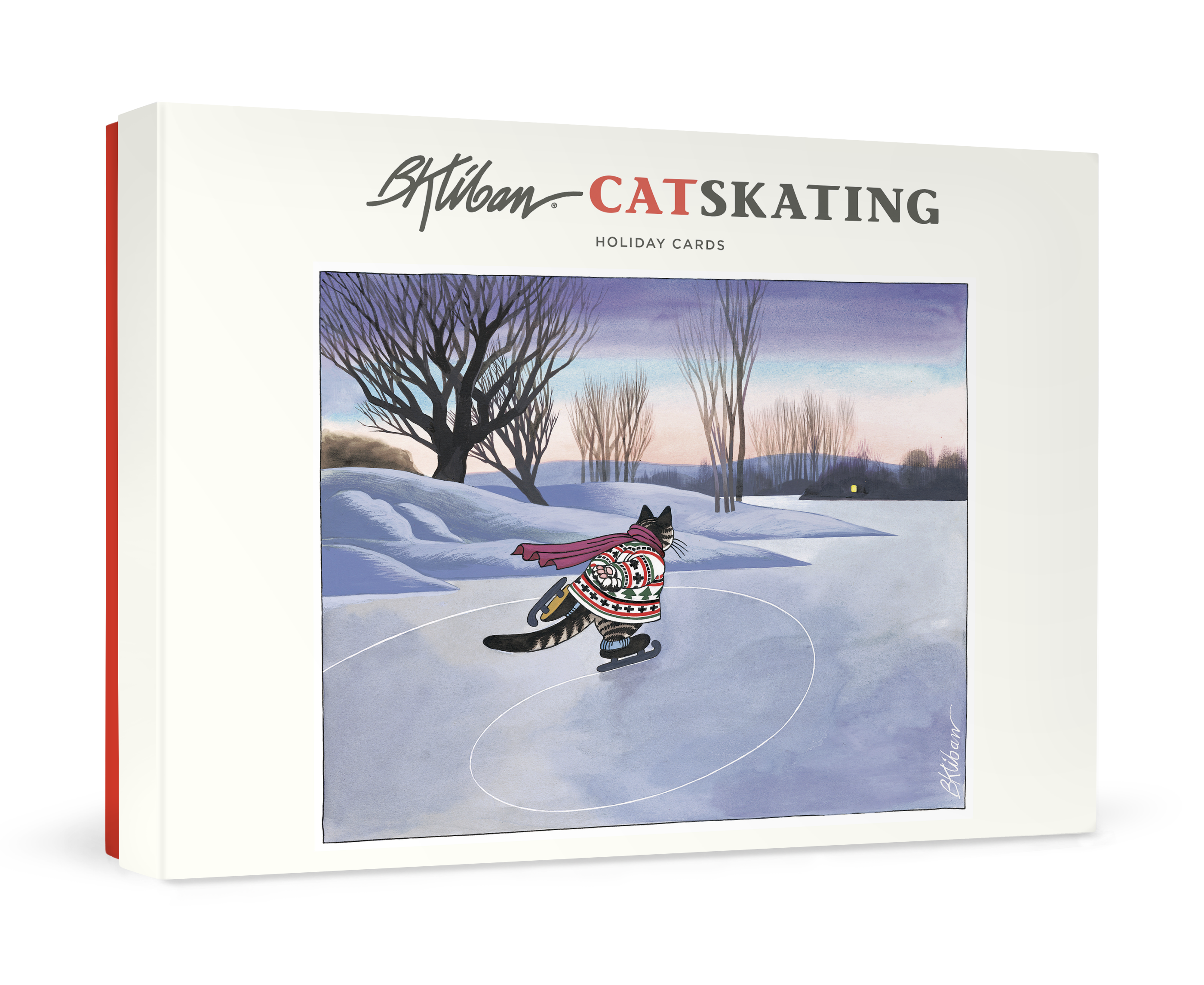 B. Kliban: CatSkating Holiday Cards – Pomegranate