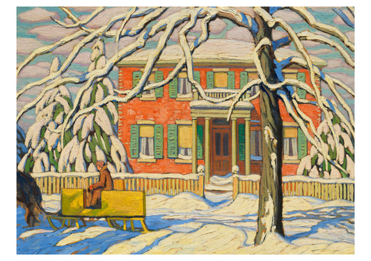 Lawren S. Harris: Red House and Yellow Sleigh Holiday Cards_Primary