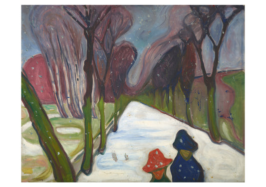 Edvard Munch: Winter Snow in the Avenue Holiday Cards_Front_3D