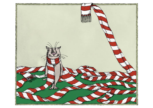 Edward Gorey: Scarf Cat Holiday Cards_Front_3D
