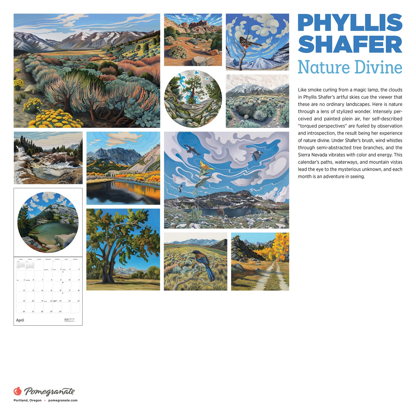 Phyllis Shafer: Nature Divine 2026 Wall Calendar_Back_Multipiece