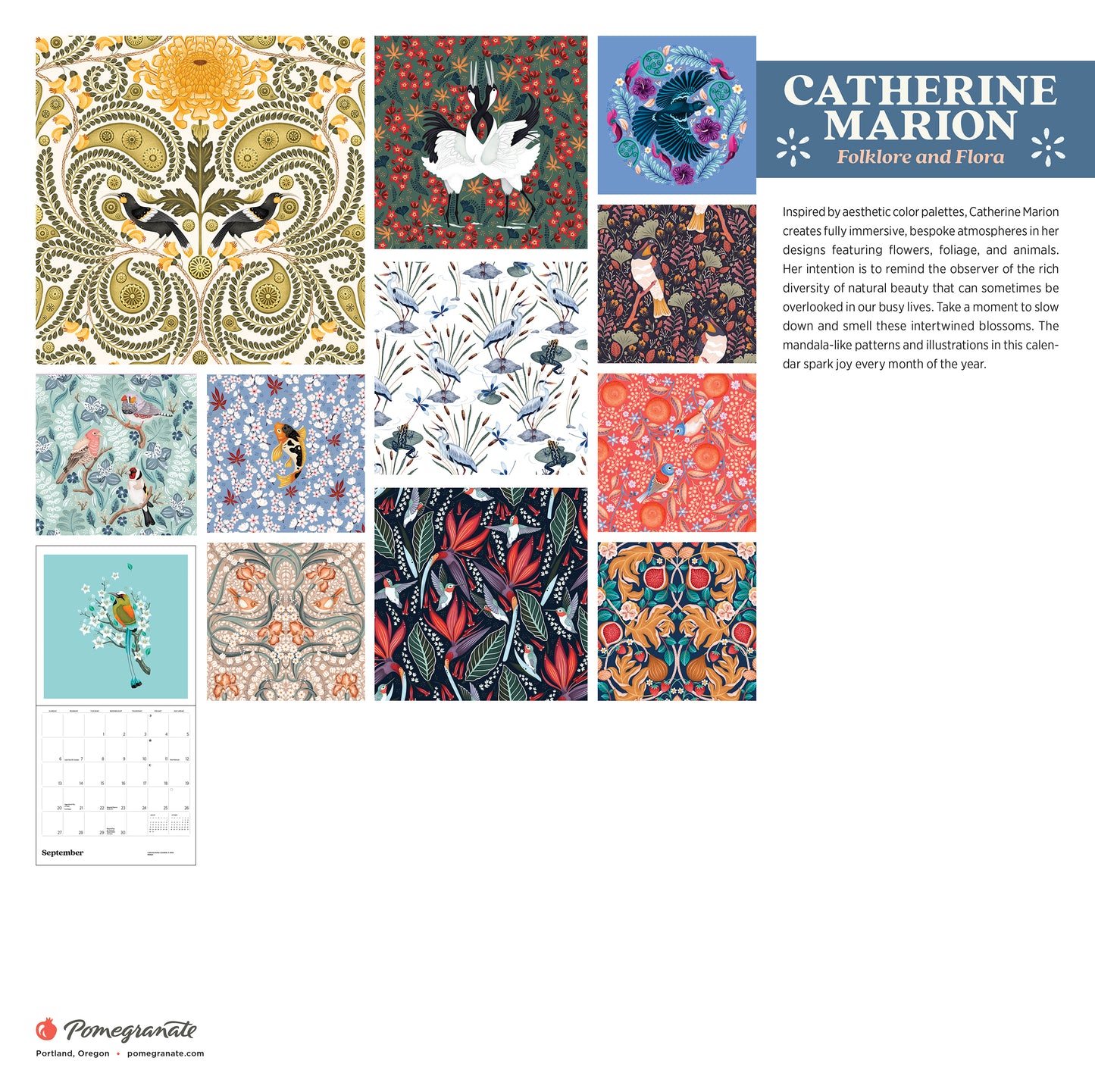 Catherine Marion: Folklore and Flora 2026 Wall Calendar_Back_Multipiece