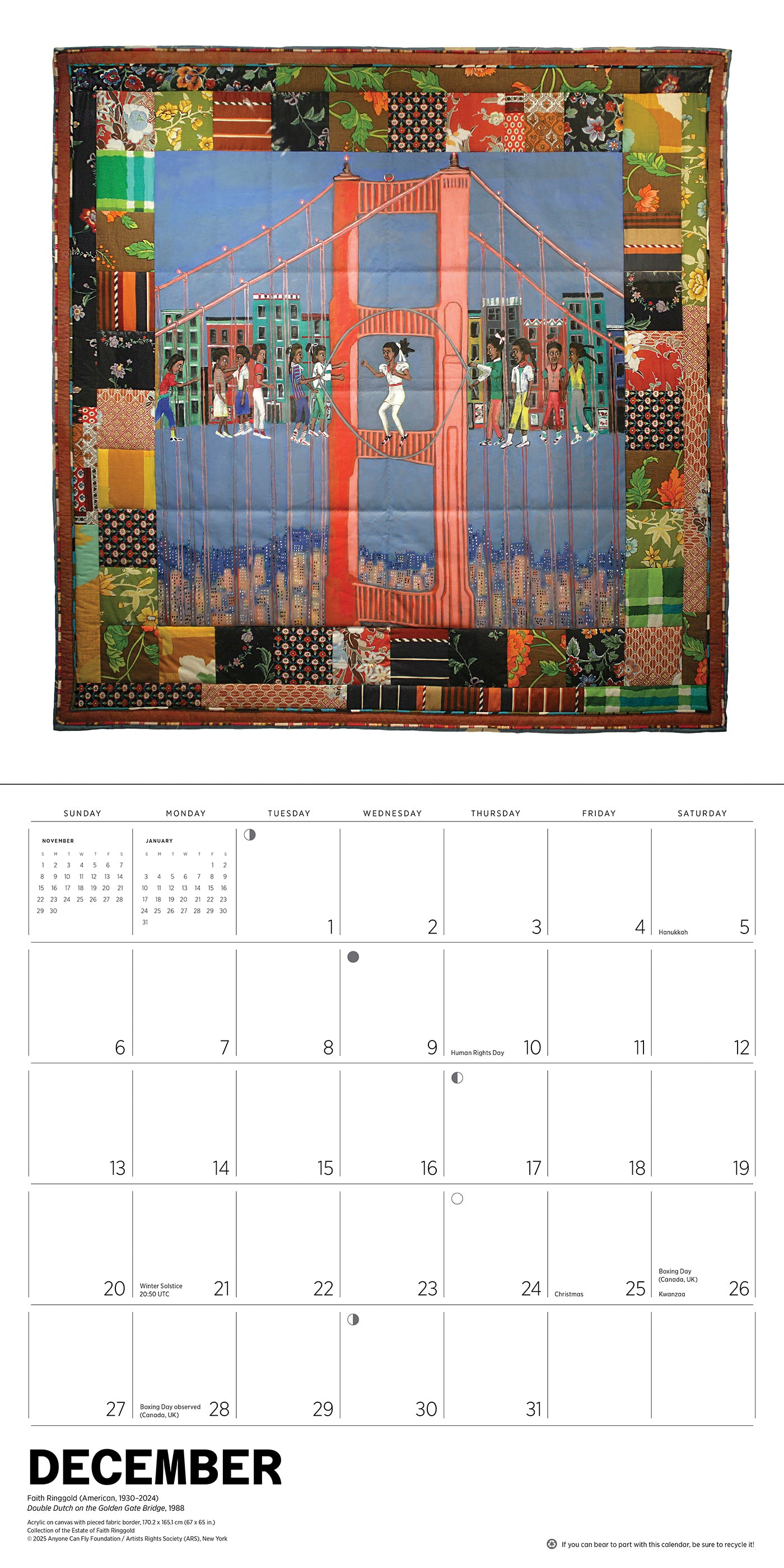 Faith Ringgold 2026 Wall Calendar_Interior_1