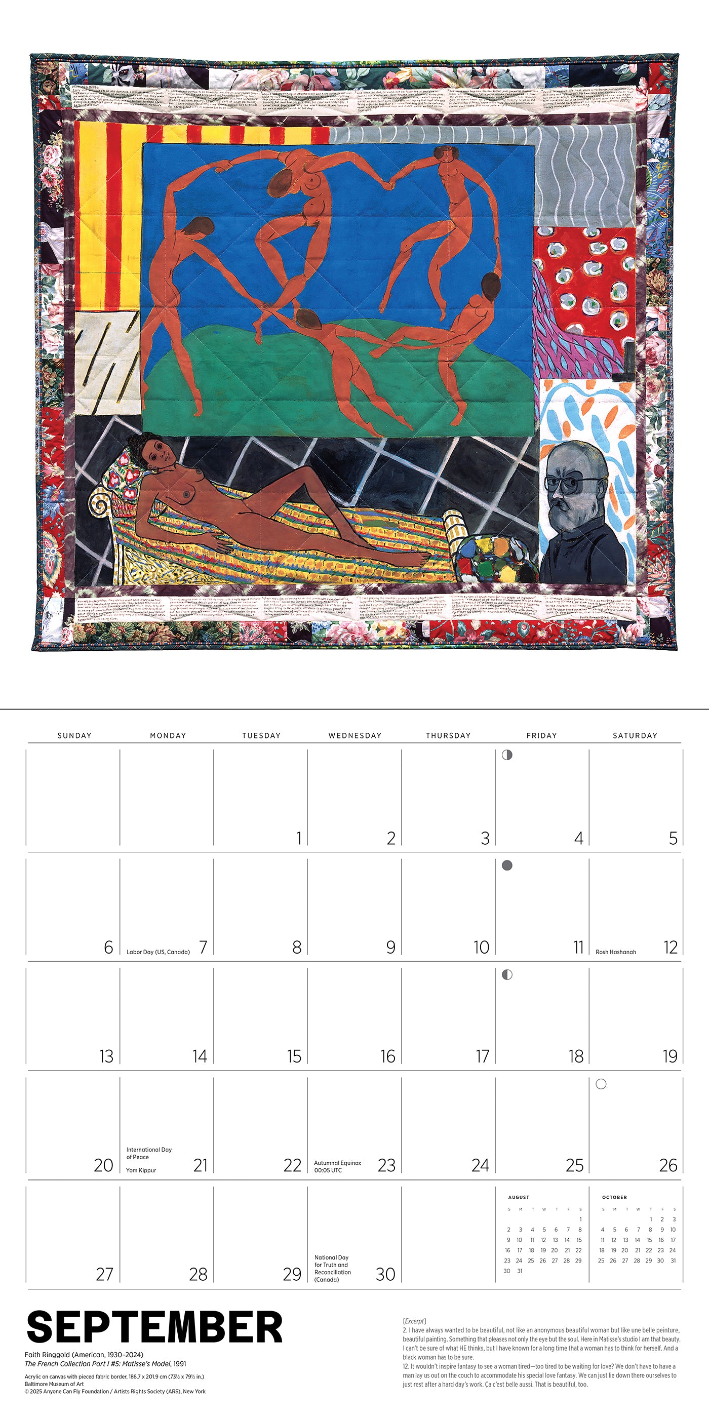 Faith Ringgold 2026 Wall Calendar_Interior_4