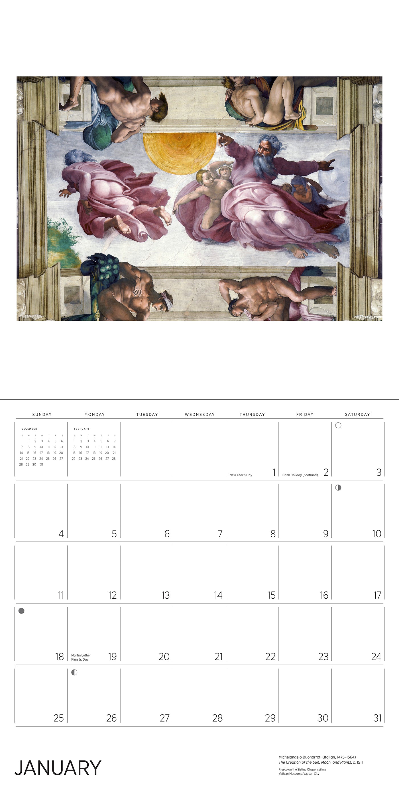 Michelangelo 2026 Wall Calendar_Interior_1