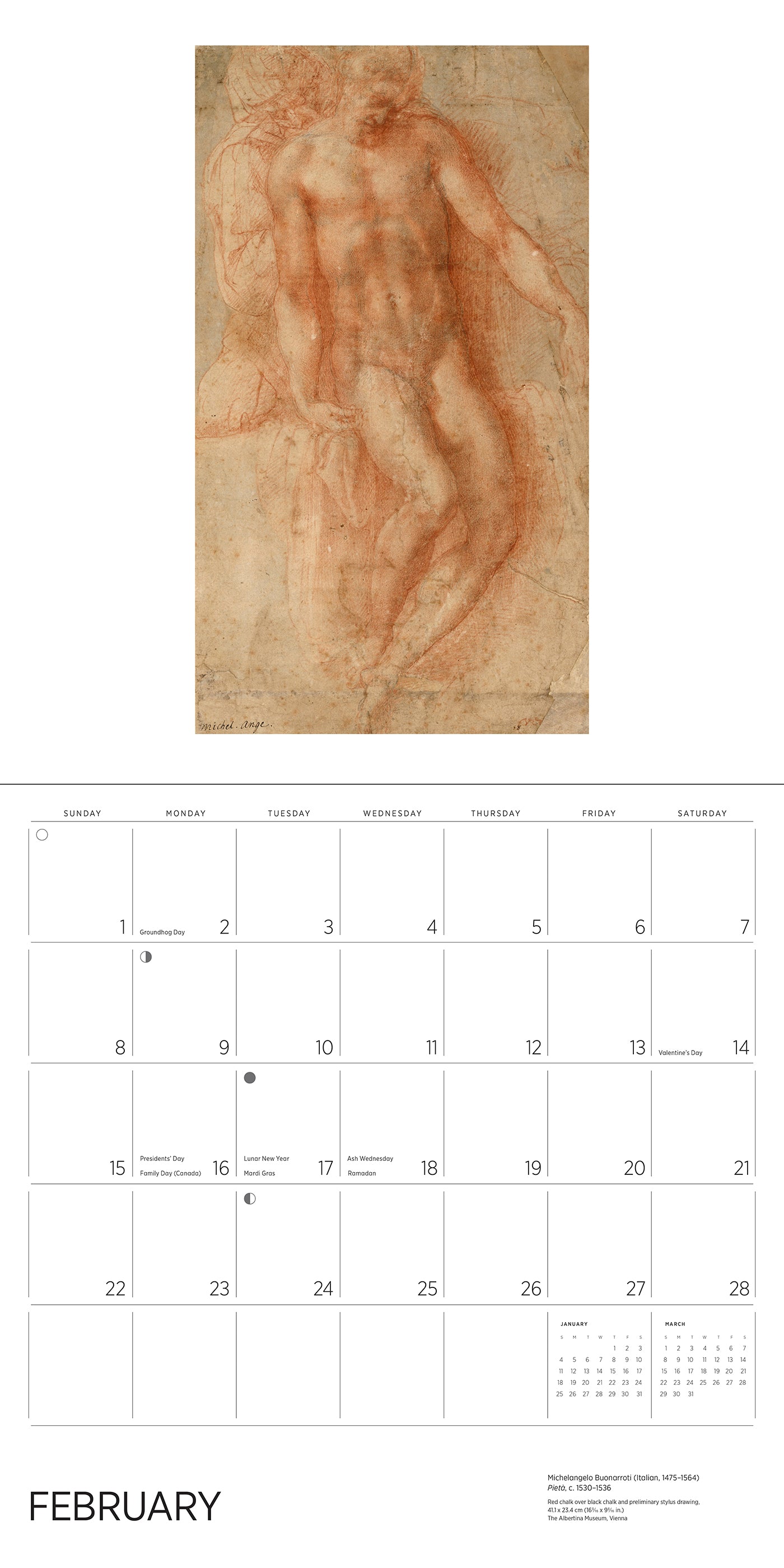 Michelangelo 2026 Wall Calendar_Interior_4