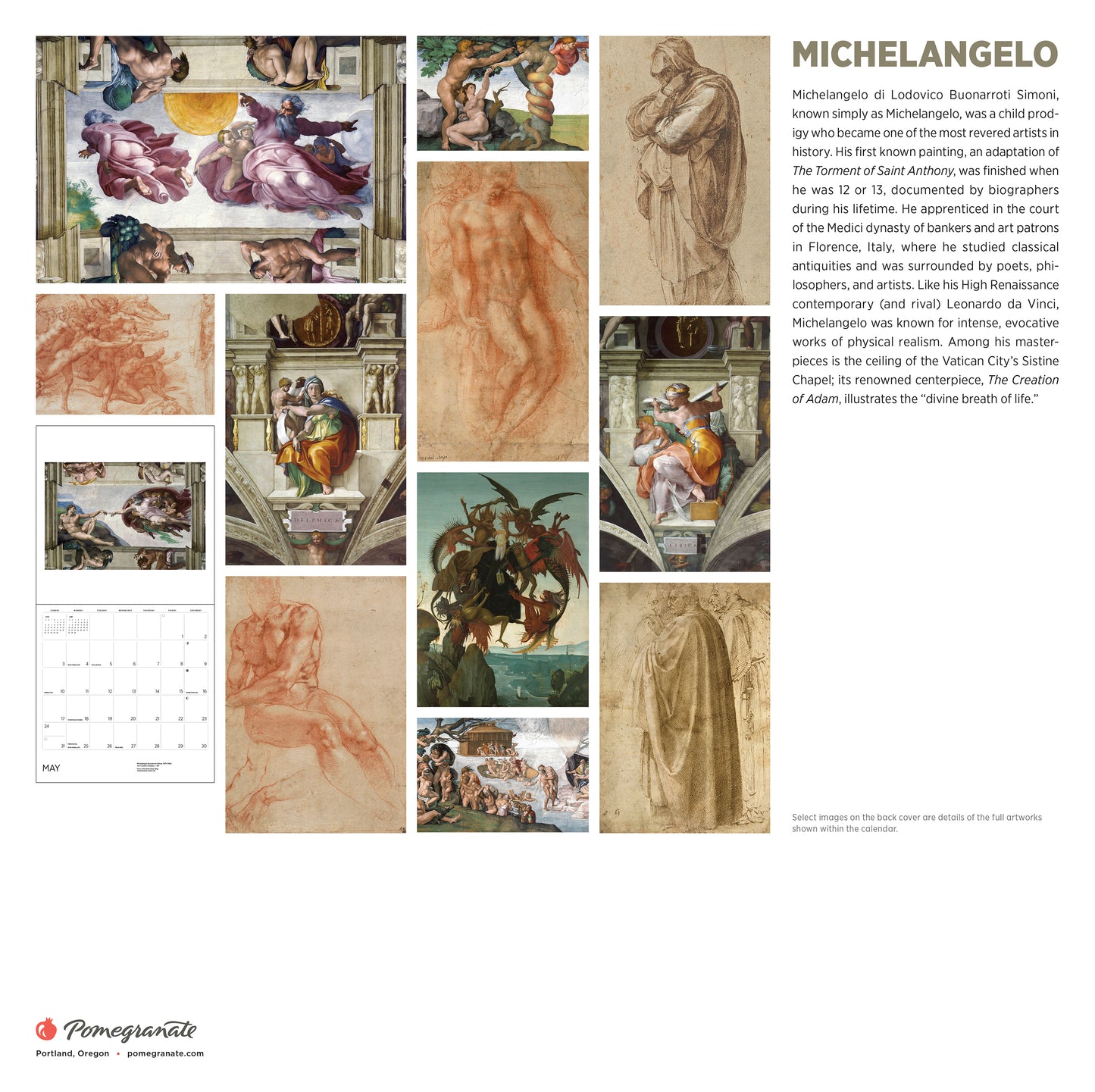 Michelangelo 2026 Wall Calendar_Back_Multipiece