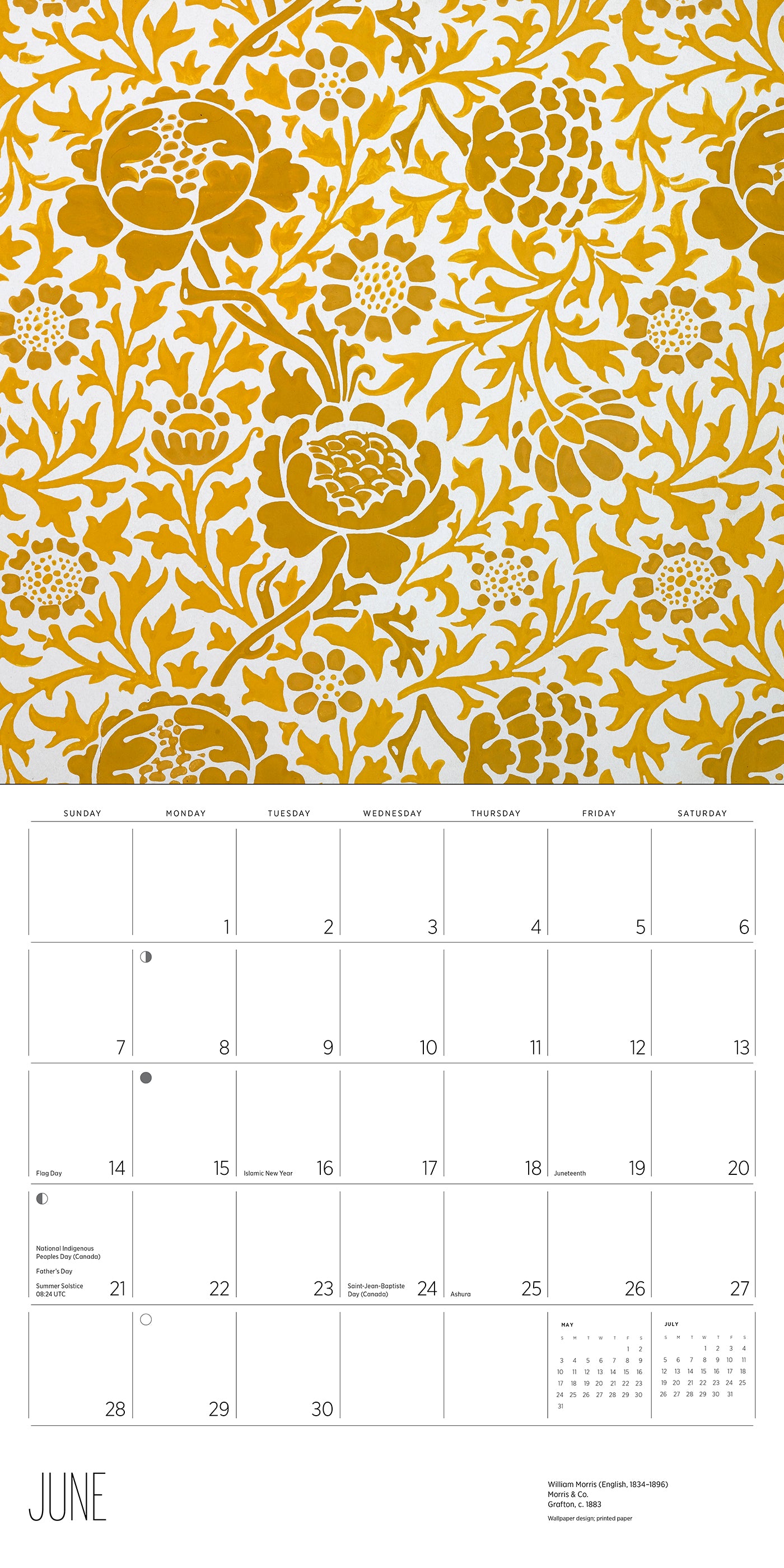 William Morris: Arts & Crafts Designs 2026 Wall Calendar_Interior_2