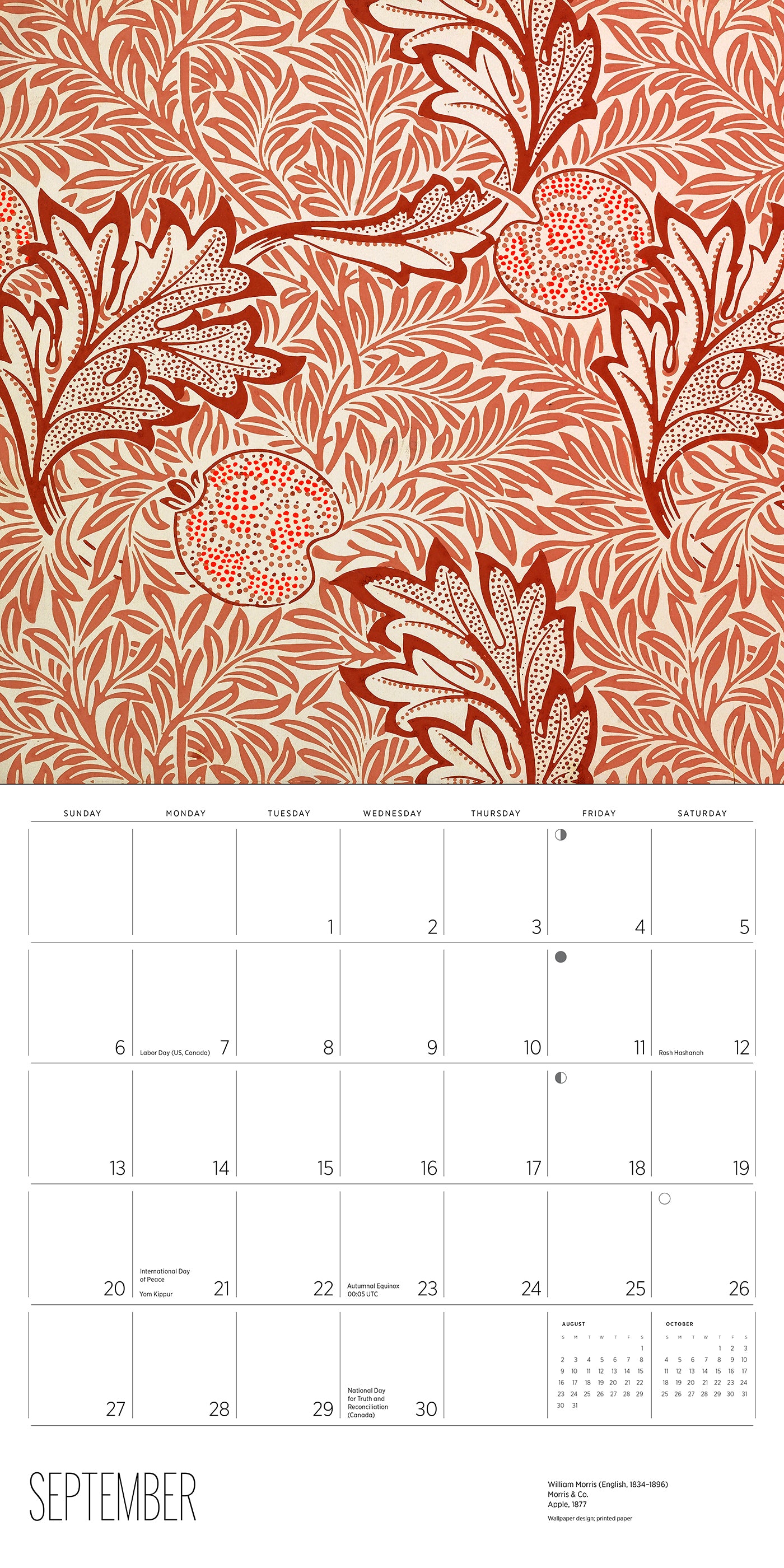 William Morris: Arts & Crafts Designs 2026 Wall Calendar_Interior_3