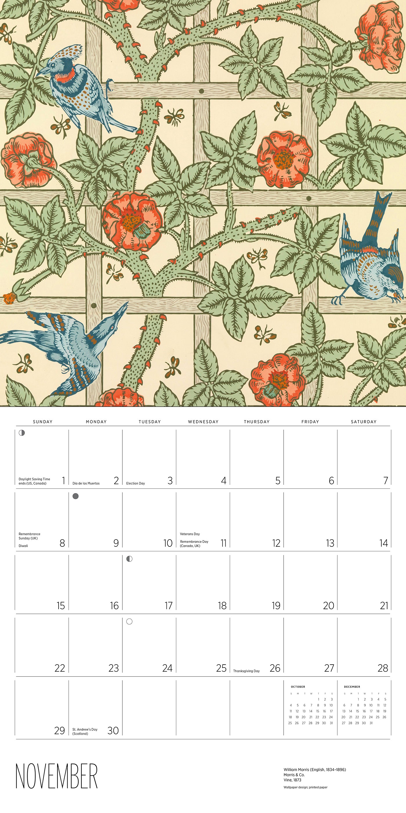 William Morris: Arts & Crafts Designs 2026 Wall Calendar_Interior_5