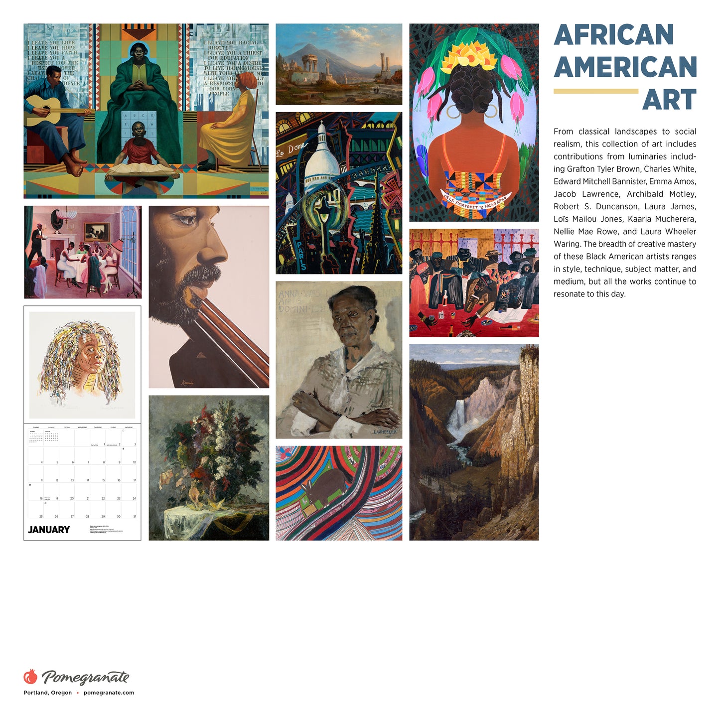 African American Art 2026 Wall Calendar_Back_Multipiece