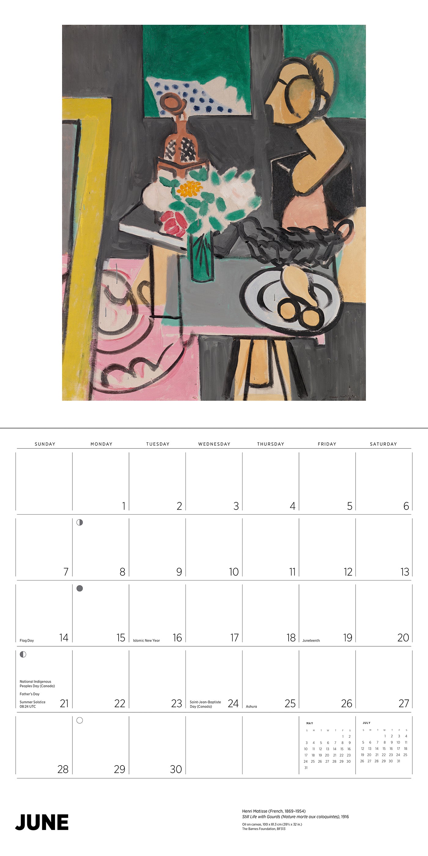 Henri Matisse 2026 Wall Calendar_Interior_5