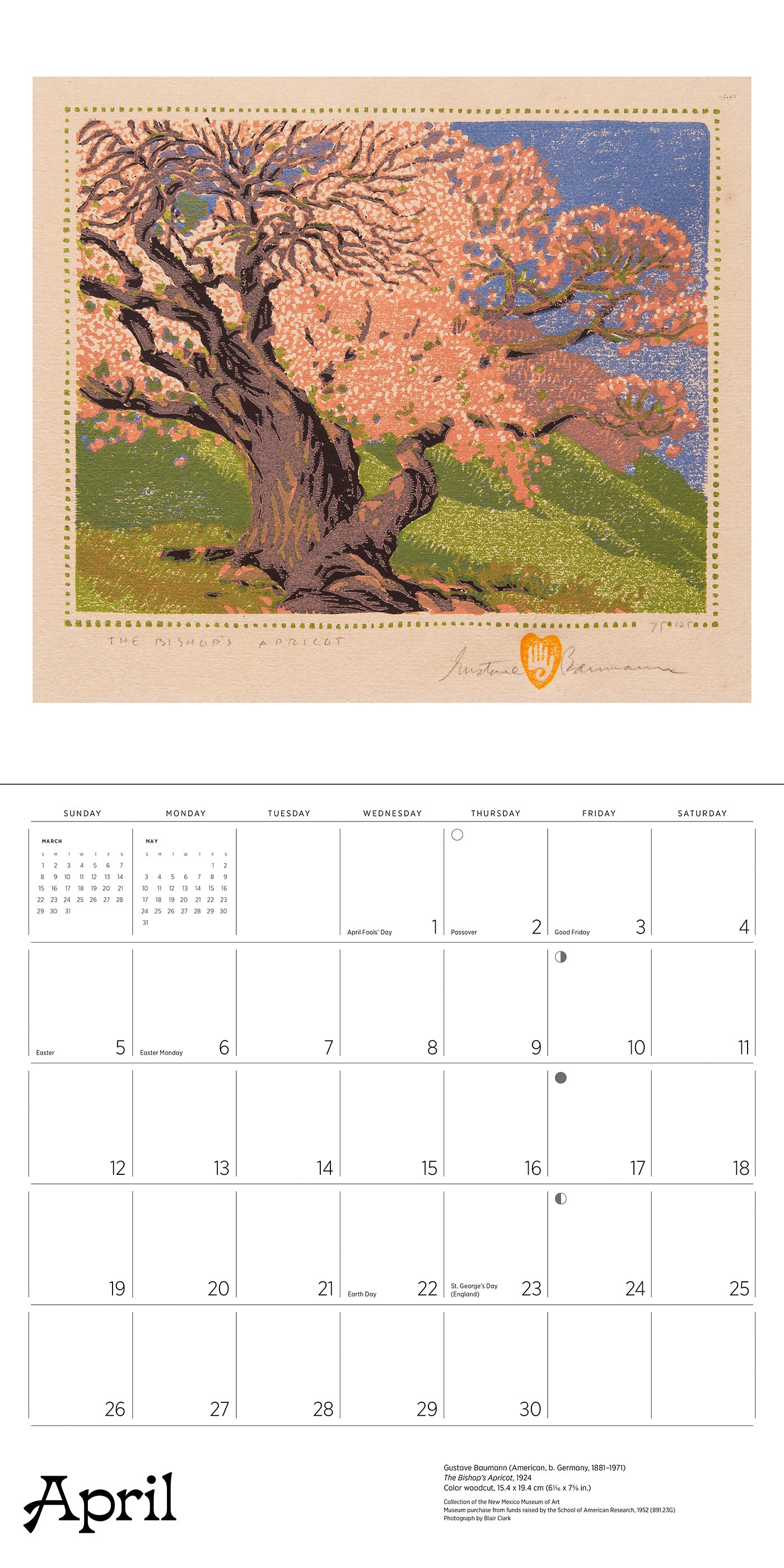 A Small, Untroubled World: The Art of Gustave Baumann 2026 Wall Calendar_Interior_4