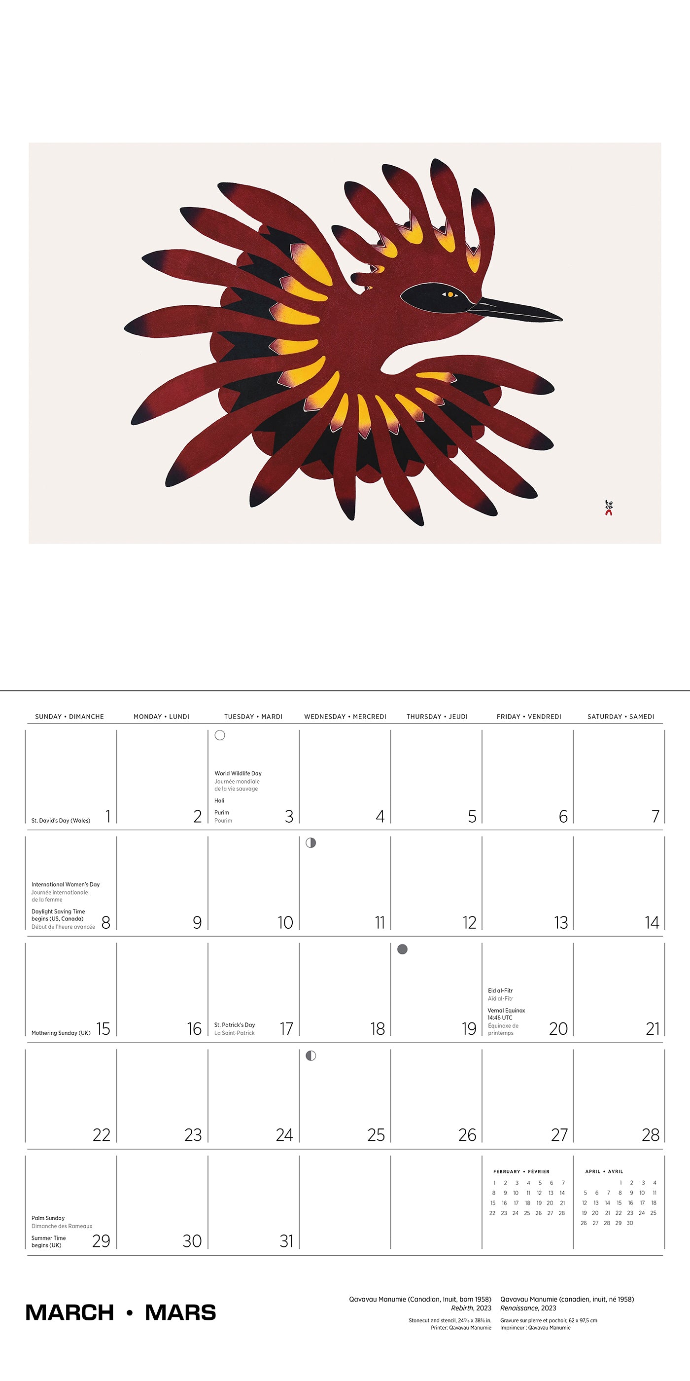 Inuit Art: Kinngait 2026 Wall Calendar_Interior_3