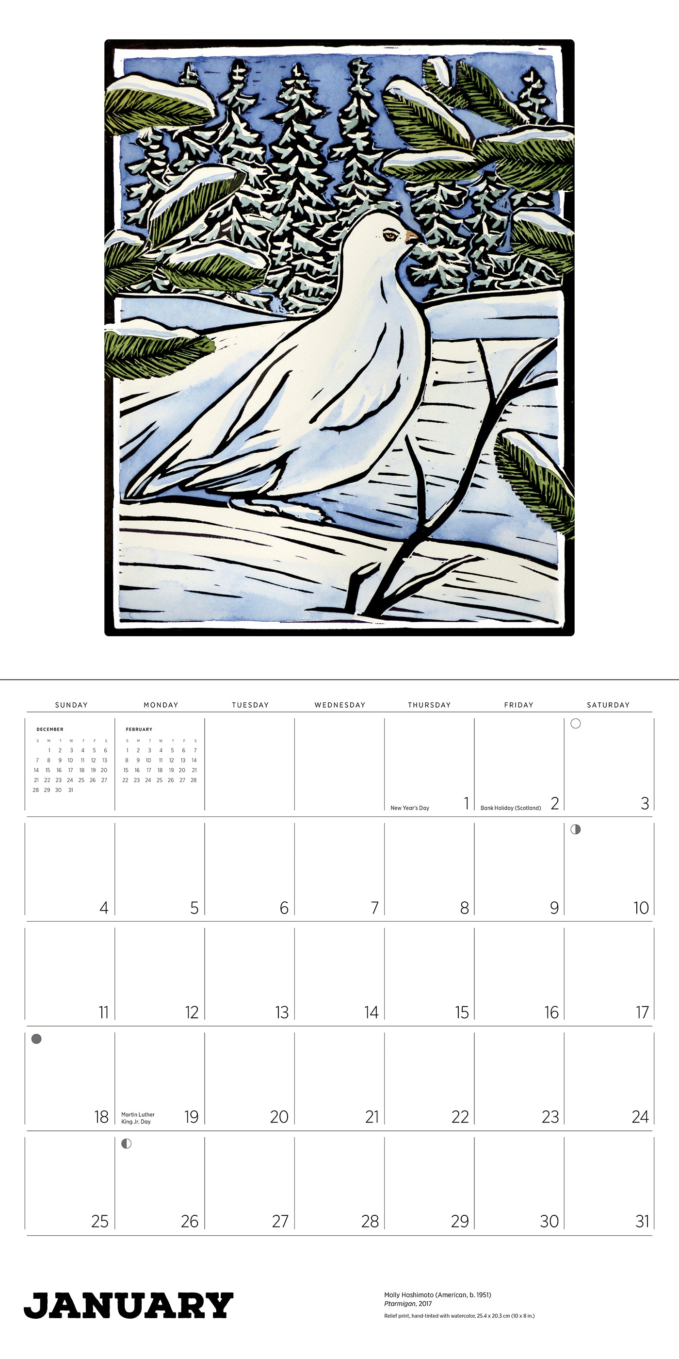 Molly Hashimoto: Birds 2026 Wall Calendar_Interior_1