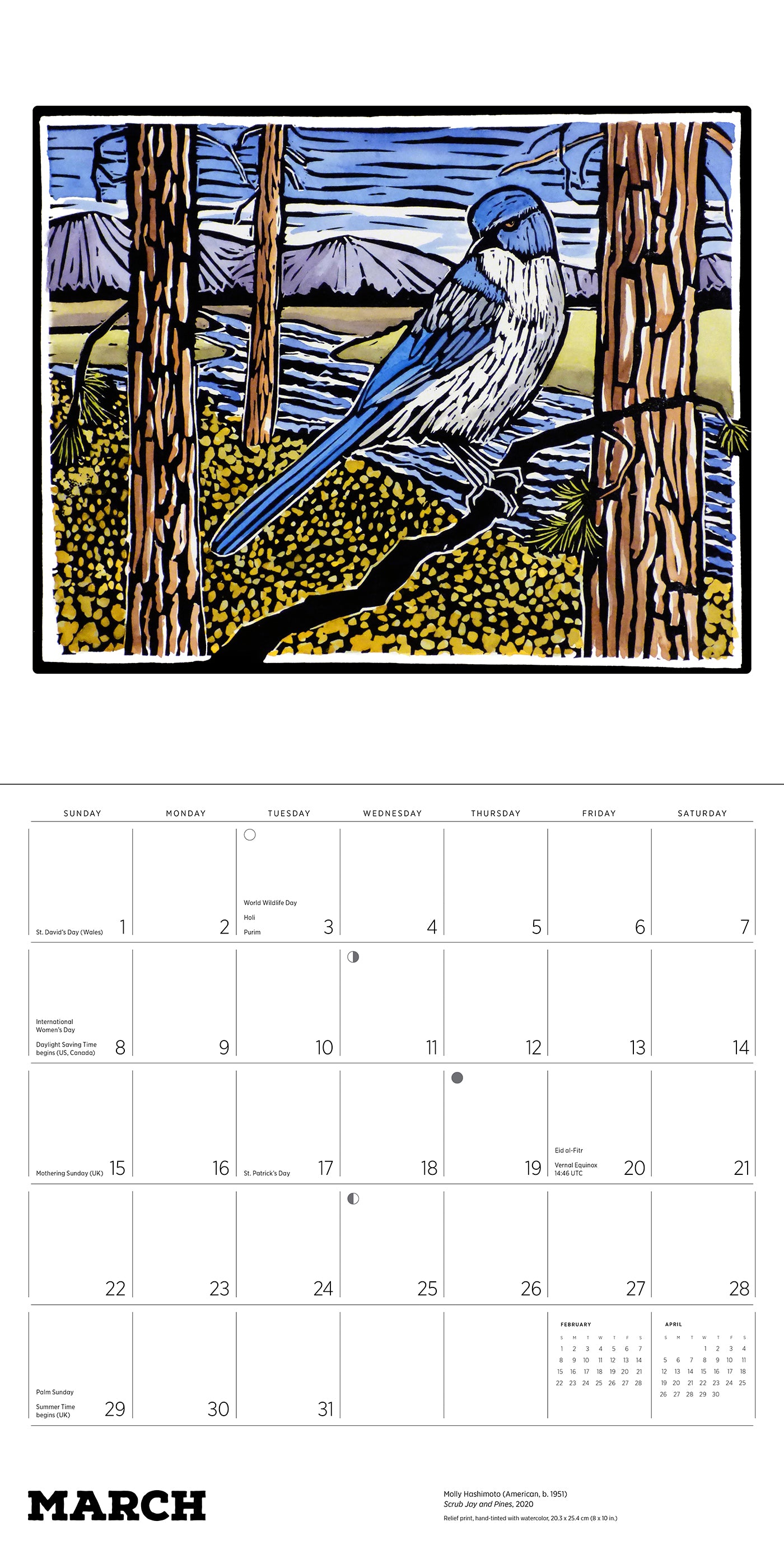 Molly Hashimoto: Birds 2026 Wall Calendar_Interior_2
