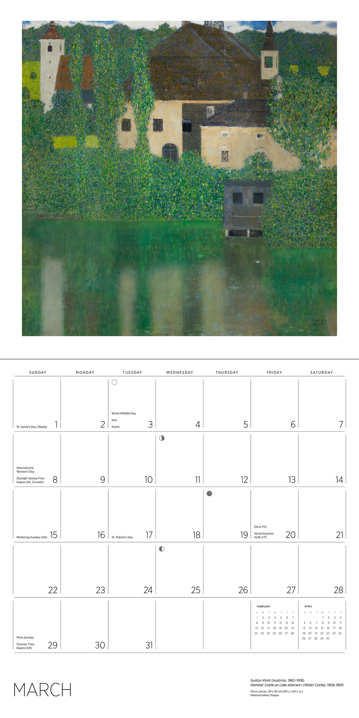 Gustav Klimt 2026 Wall Calendar_Interior_2