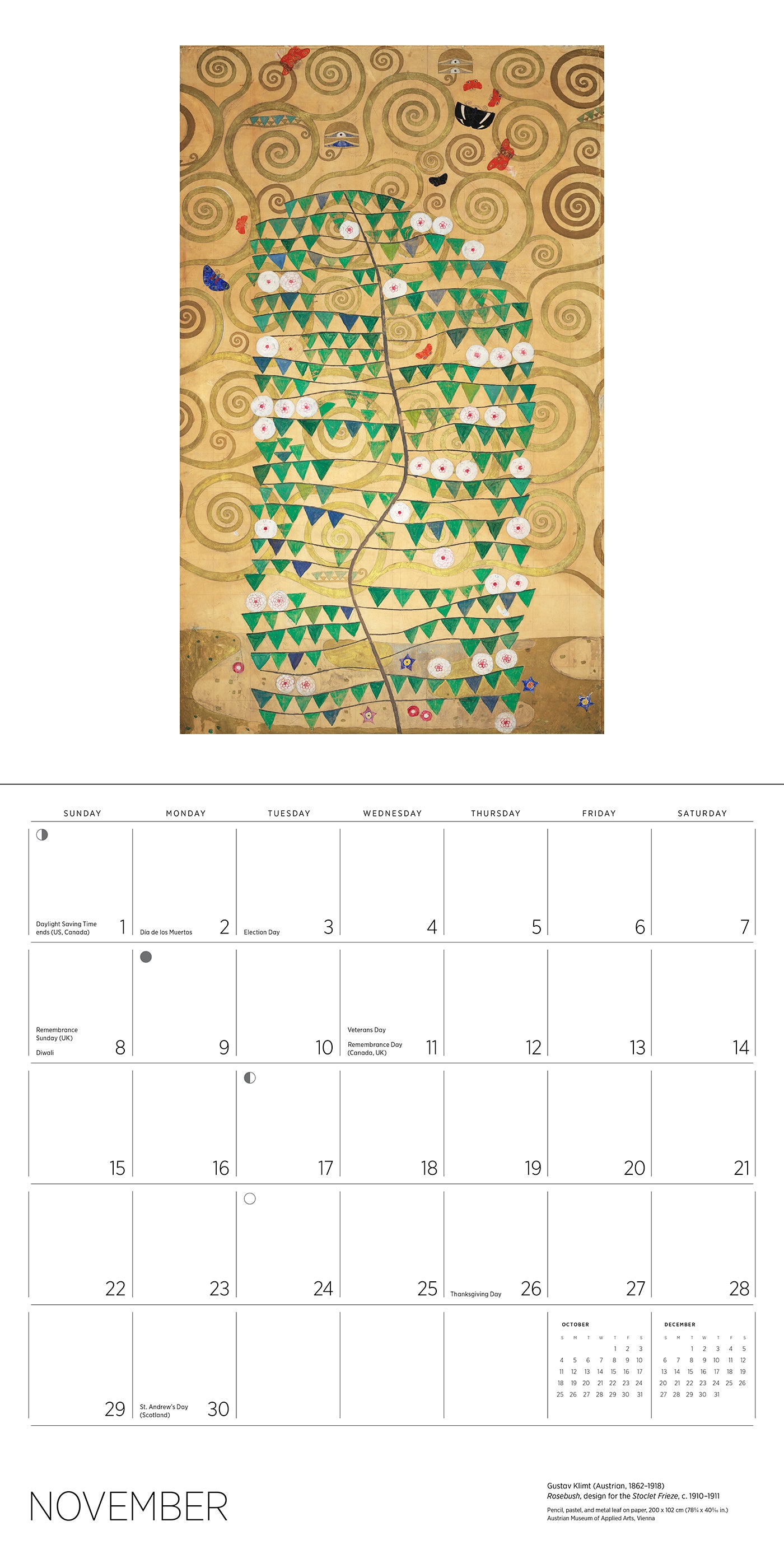 Gustav Klimt 2026 Wall Calendar_Interior_4