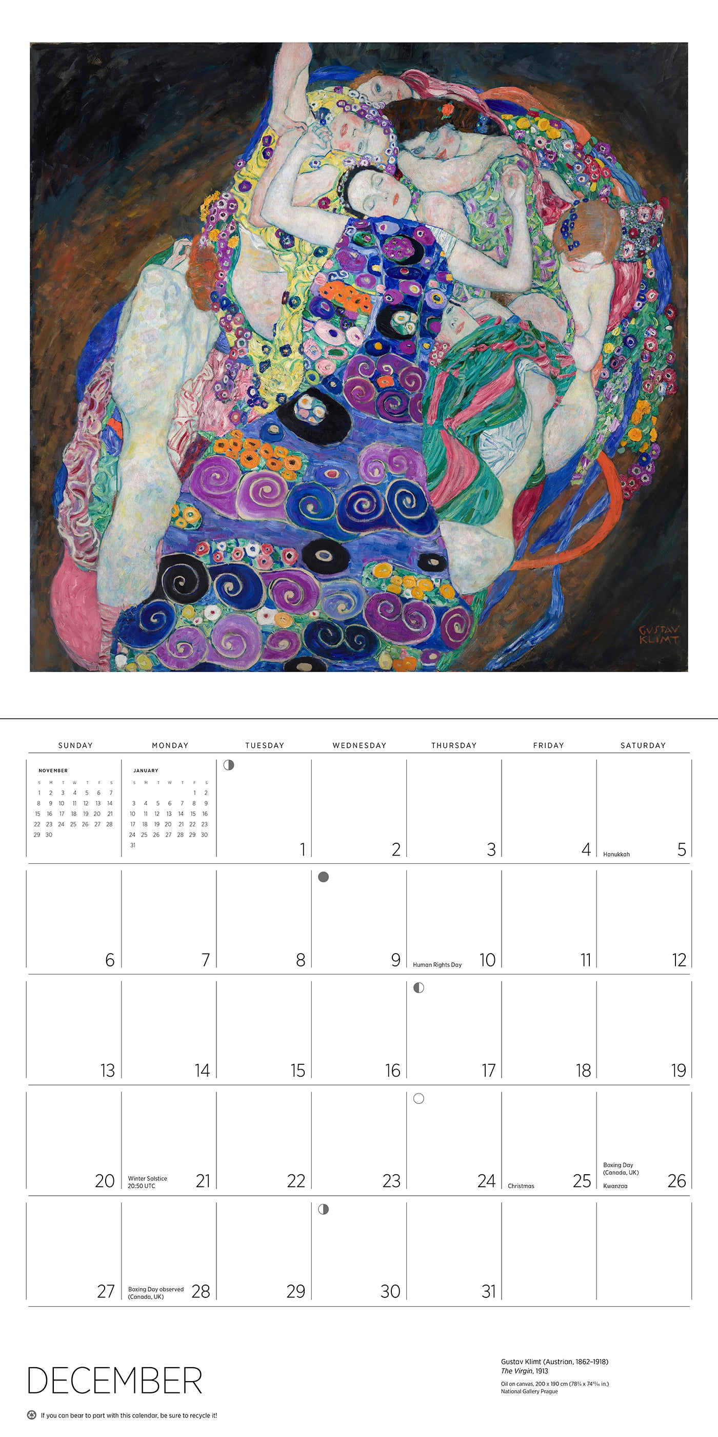 Gustav Klimt 2026 Wall Calendar_Interior_5