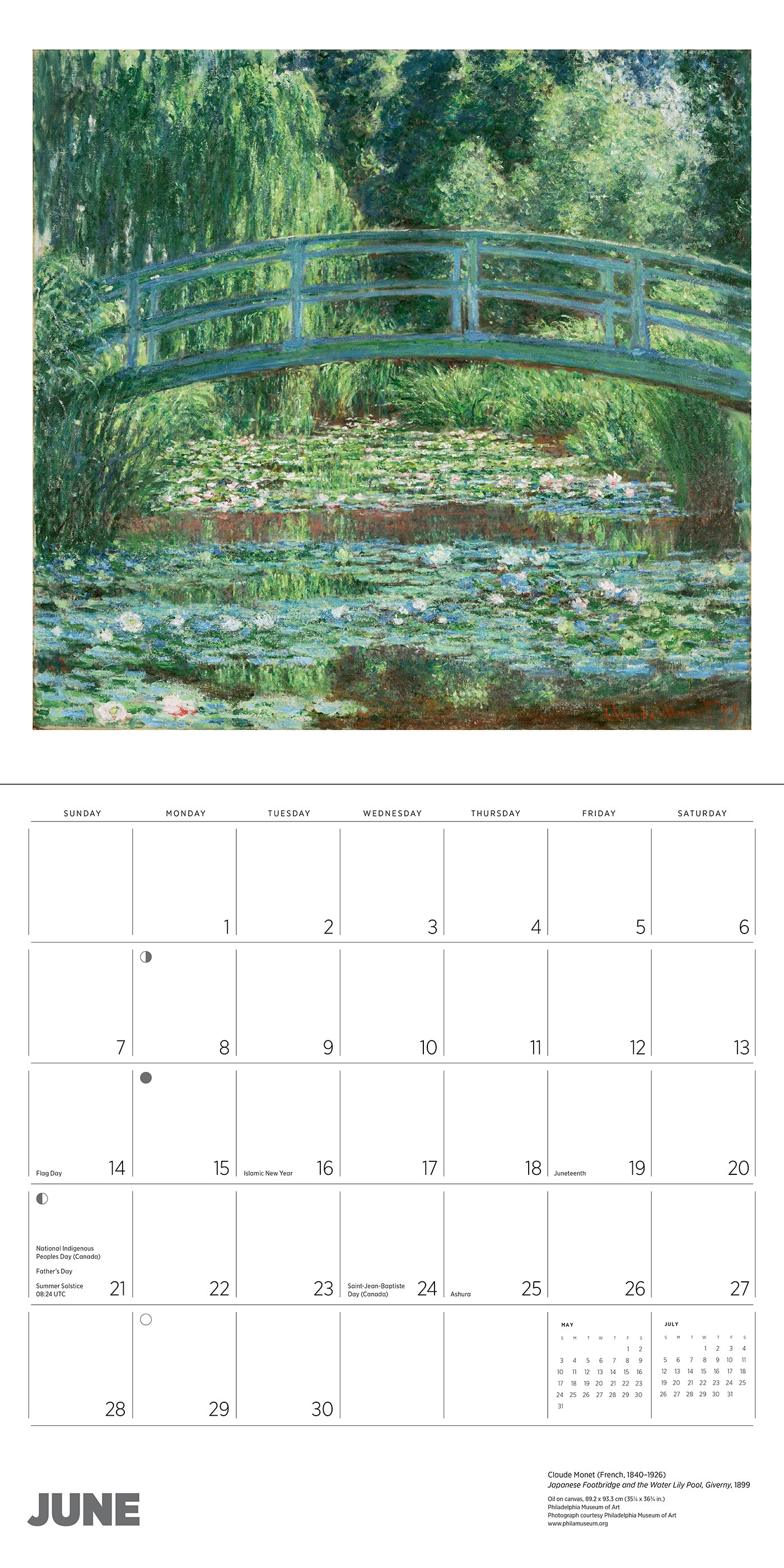 Claude Monet 2026 Wall Calendar_Interior_3