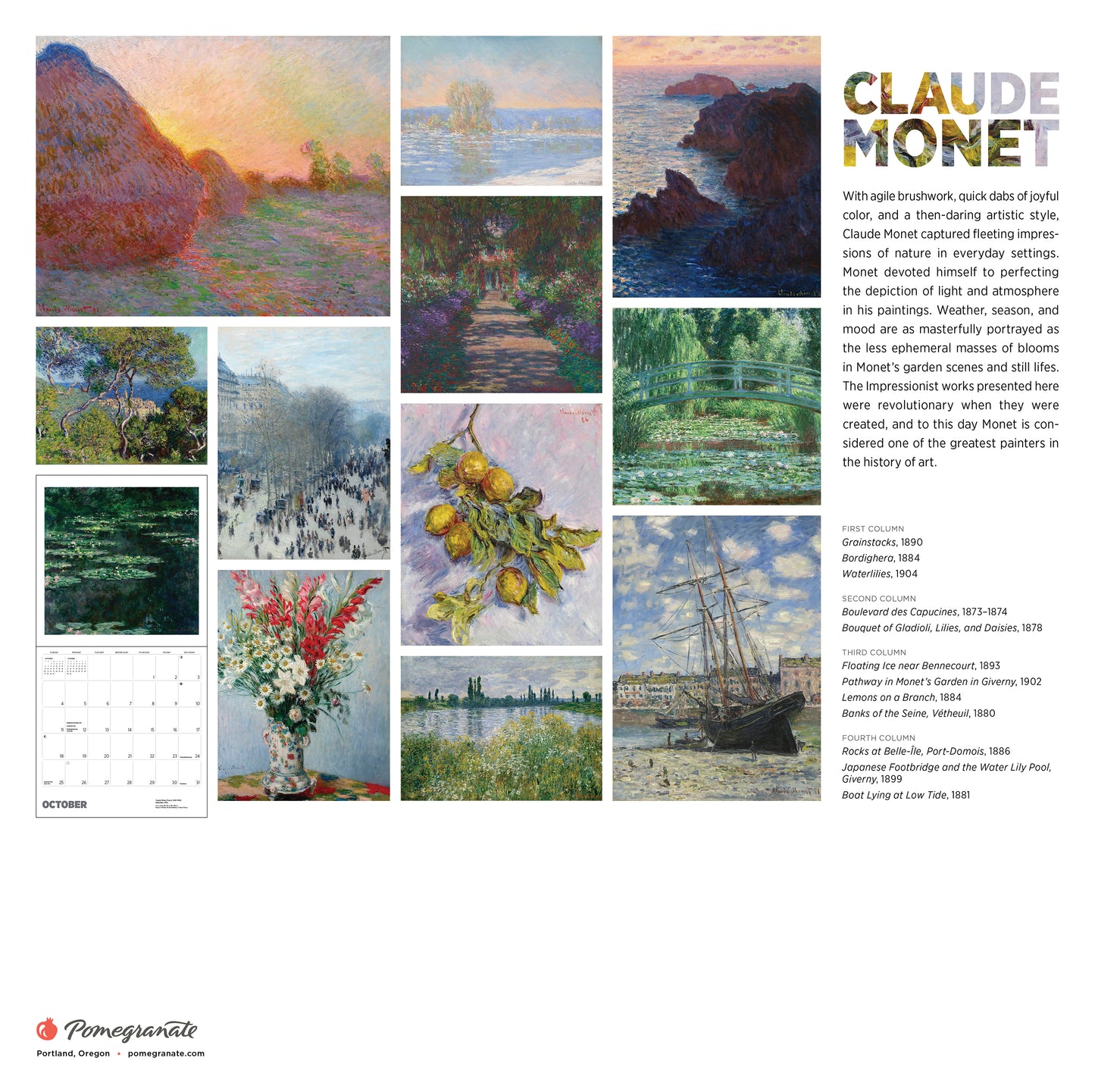 Claude Monet 2026 Wall Calendar_Back_Multipiece