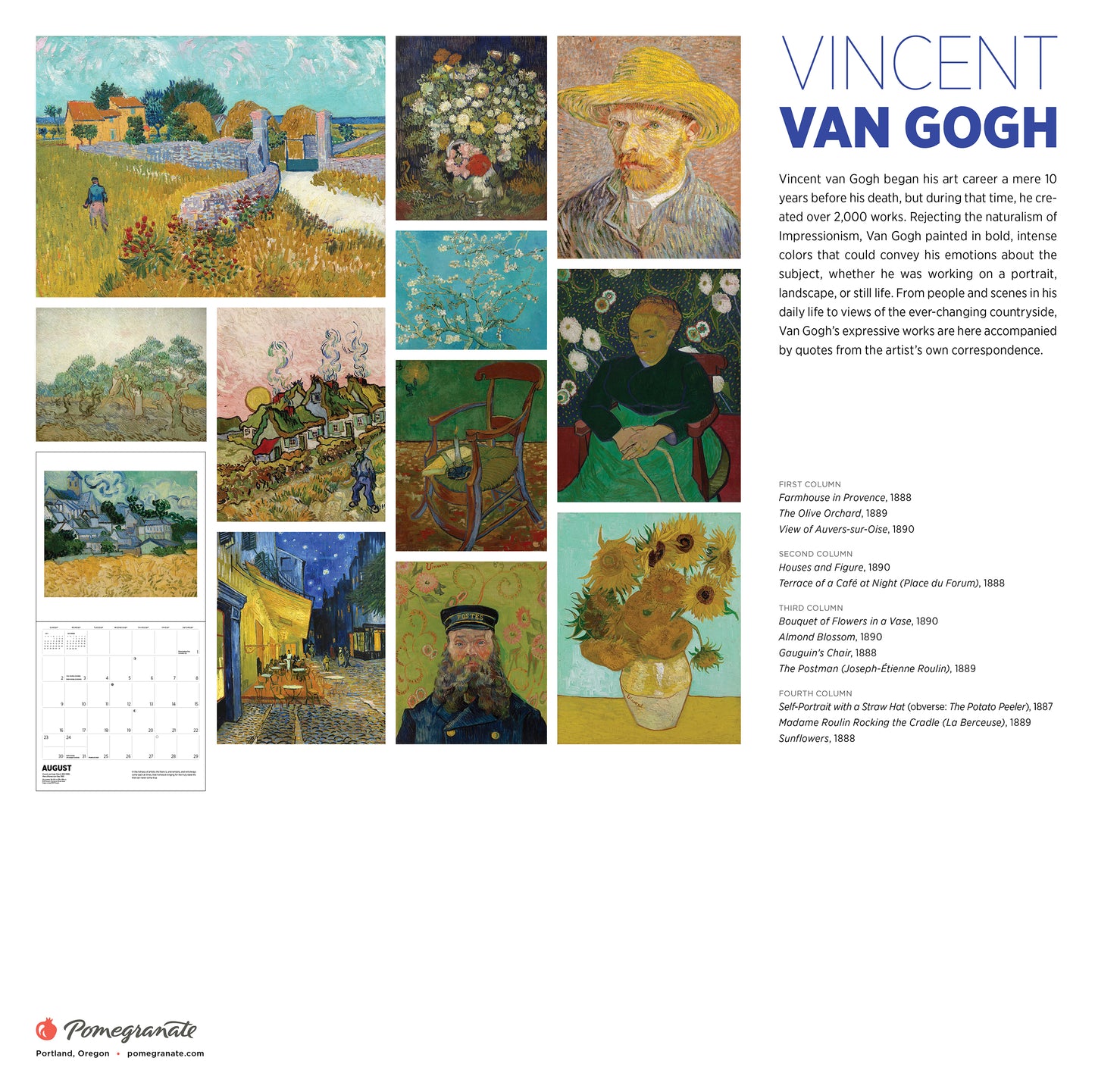 Vincent van Gogh 2026 Wall Calendar_Back_Multipiece