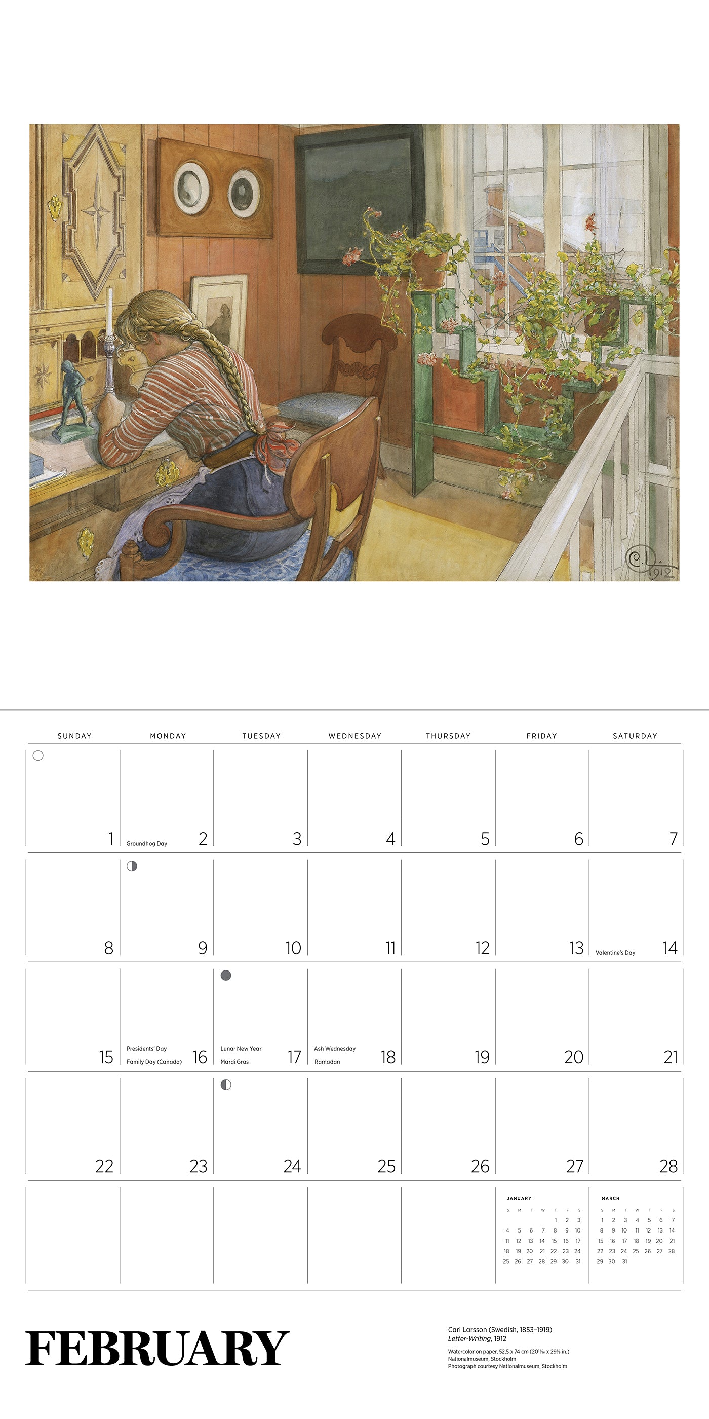 Carl Larsson 2026 Wall Calendar_Interior_2