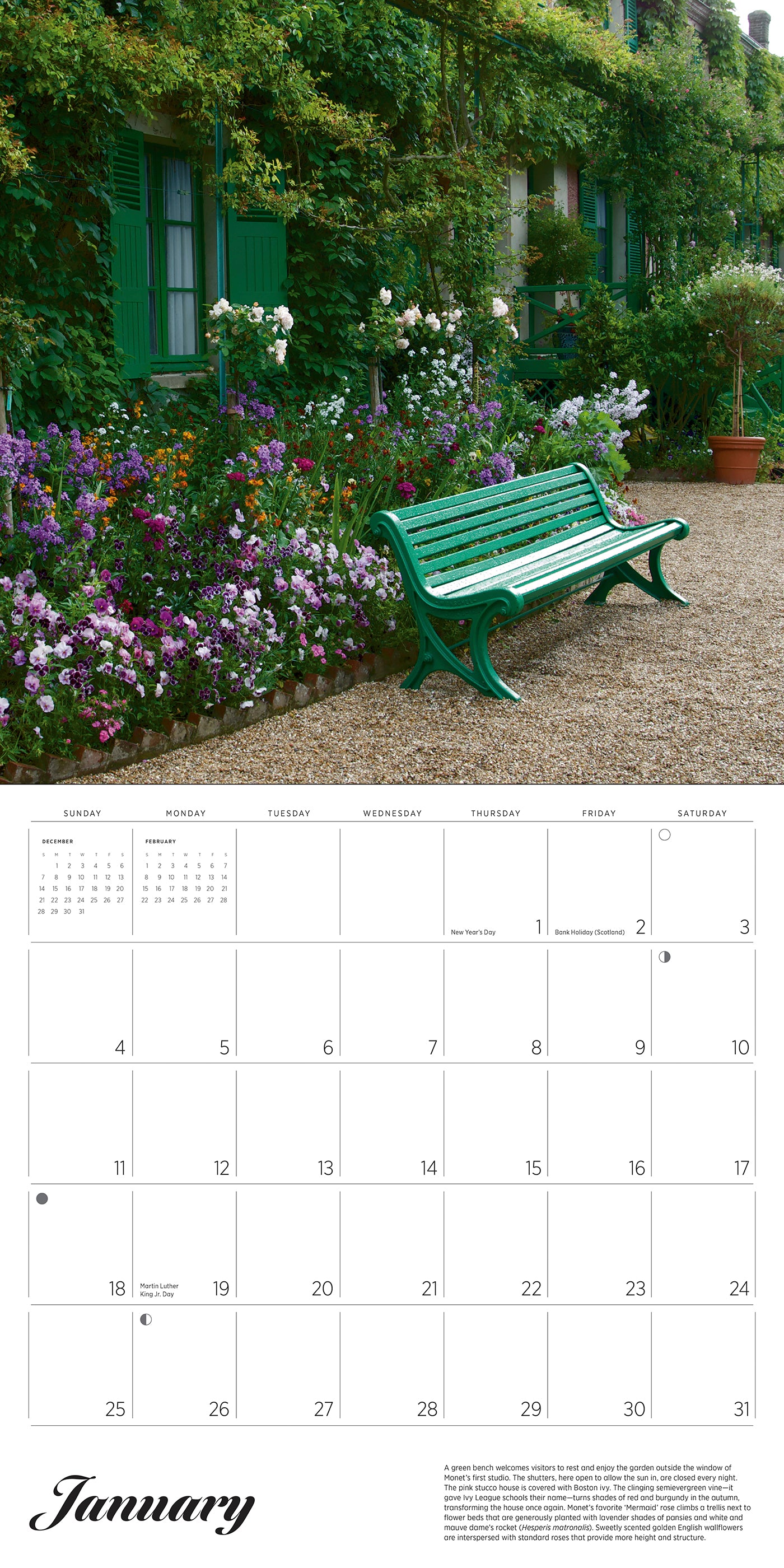 Monet’s Passion: The Gardens at Giverny 2026 Wall Calendar_Interior_1