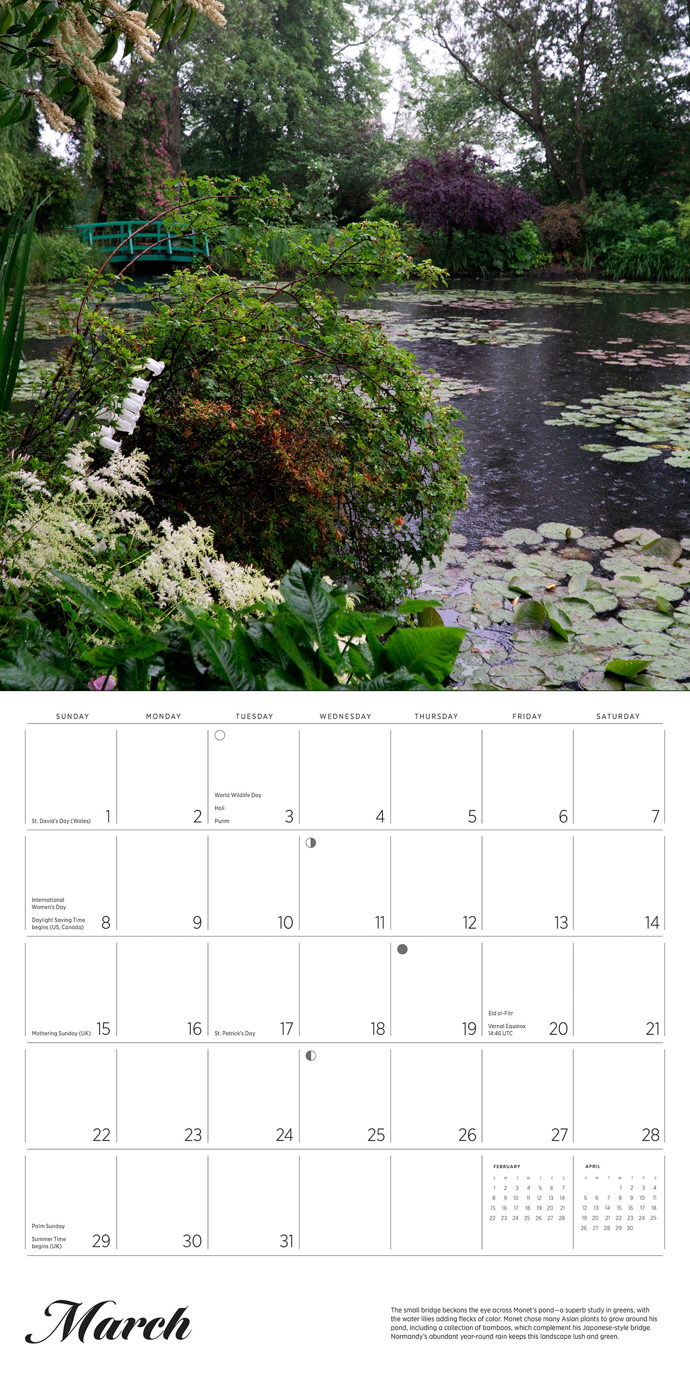 Monet’s Passion: The Gardens at Giverny 2026 Wall Calendar_Interior_3