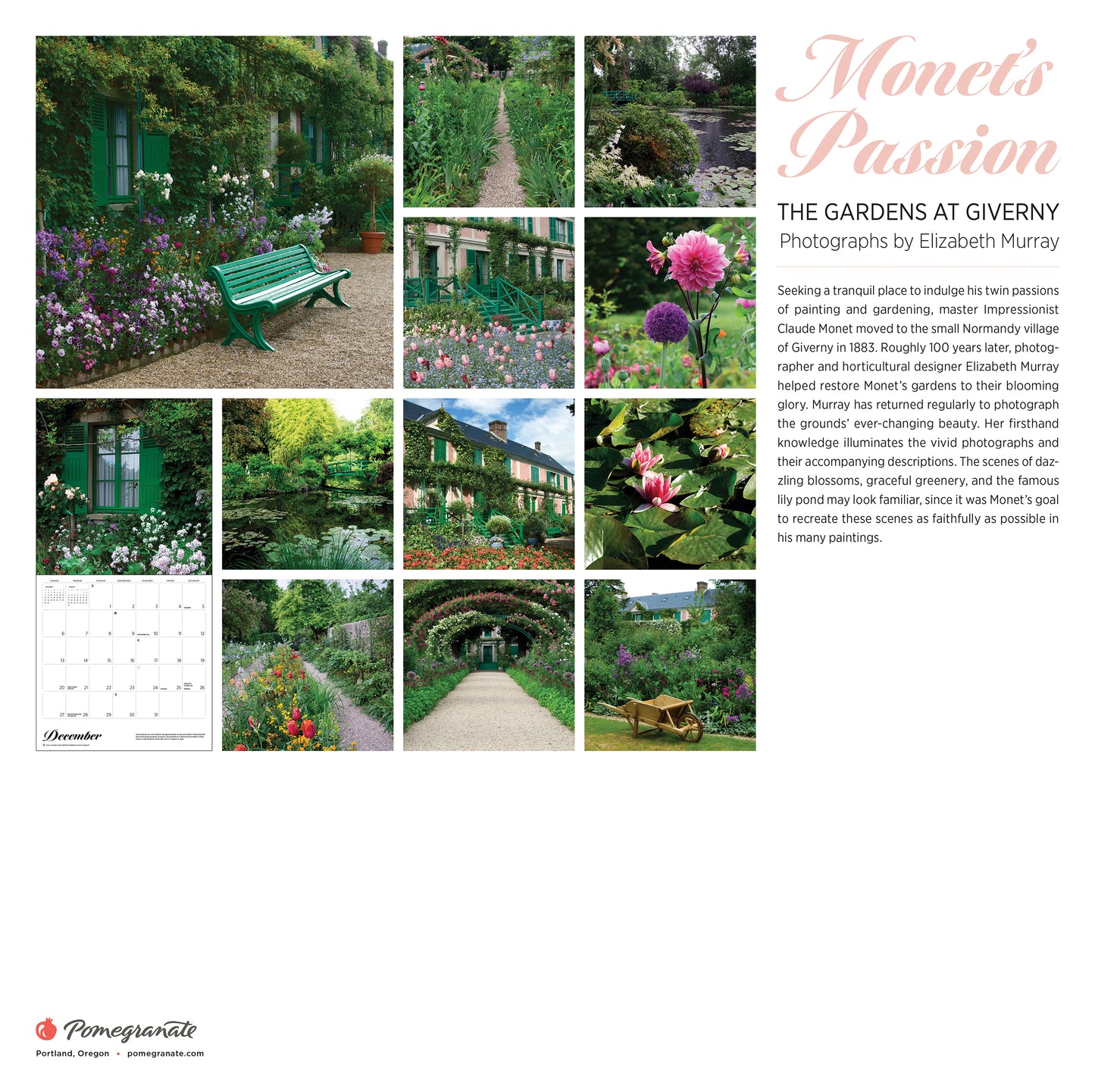 Monet’s Passion: The Gardens at Giverny 2026 Wall Calendar_Back_Multipiece