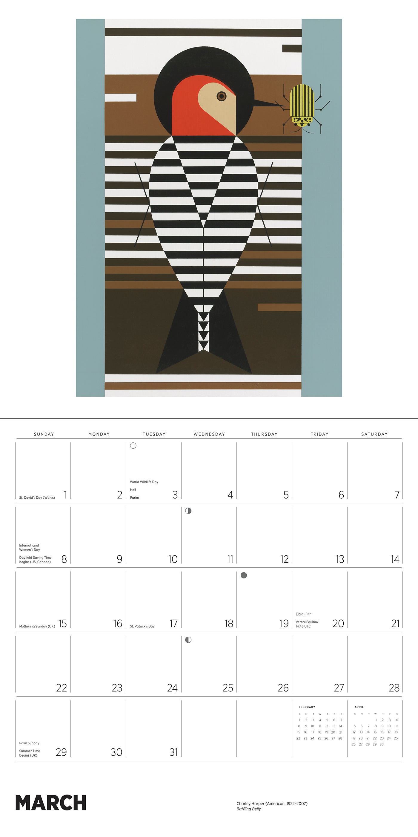 Charley Harper 2026 Wall Calendar_Interior_1
