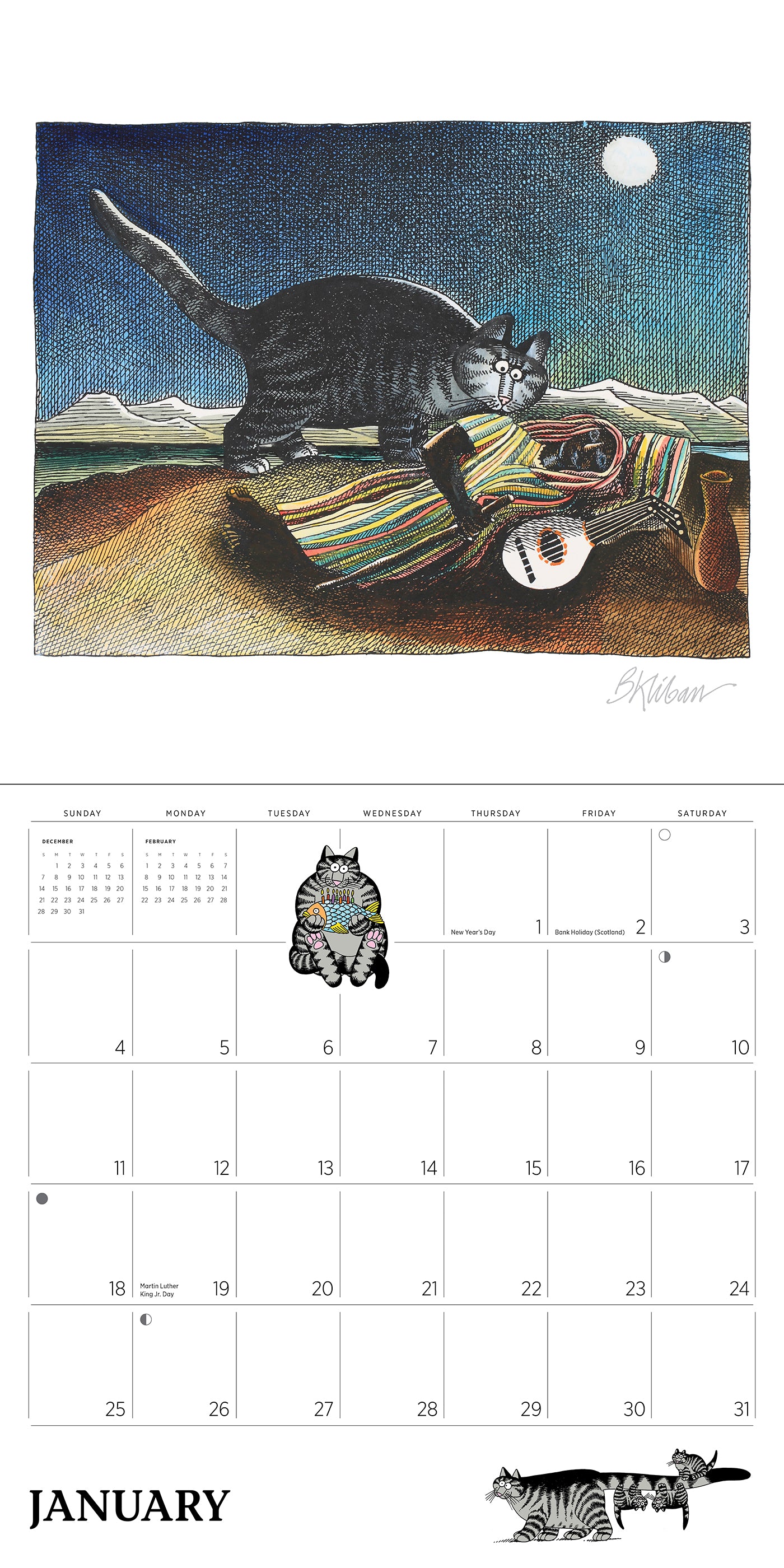 B. Kliban: CatCalendar 2026 Wall Calendar_Interior_1