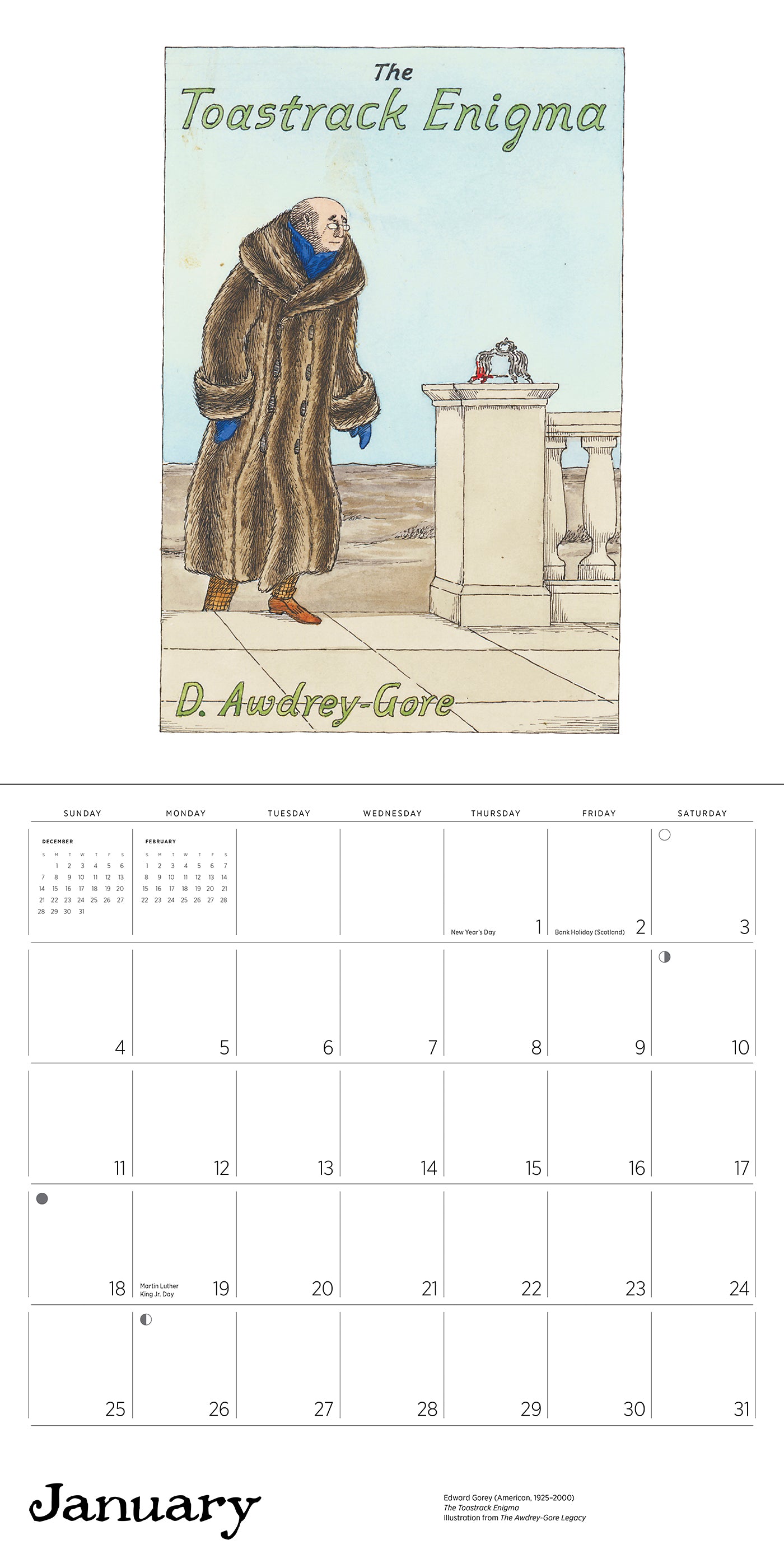 Edward Gorey 2026 Wall Calendar_Interior_3