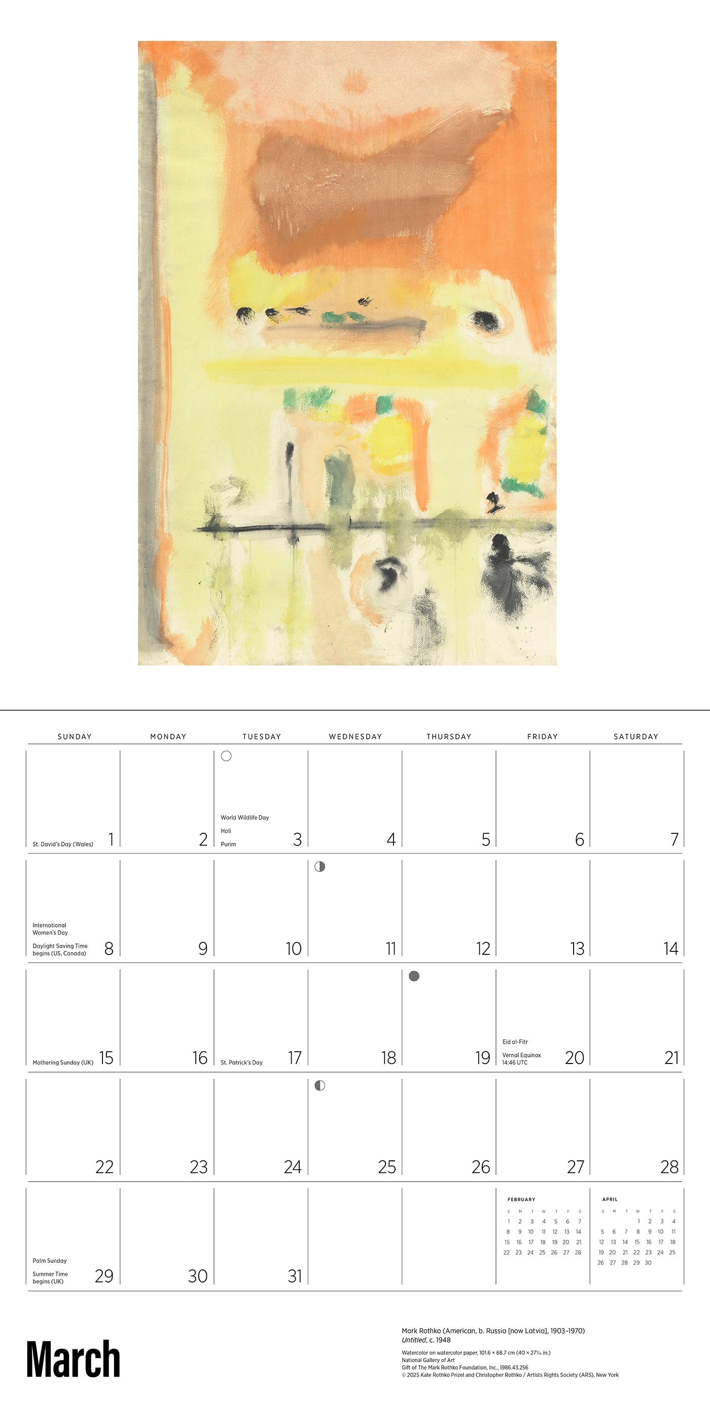 Rothko 2026 Wall Calendar_Interior_3