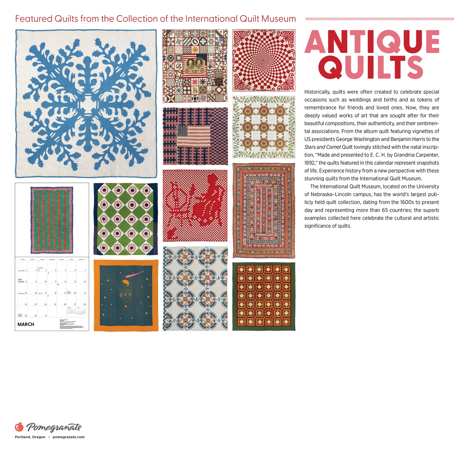 Antique Quilts 2026 Wall Calendar_Back_Multipiece