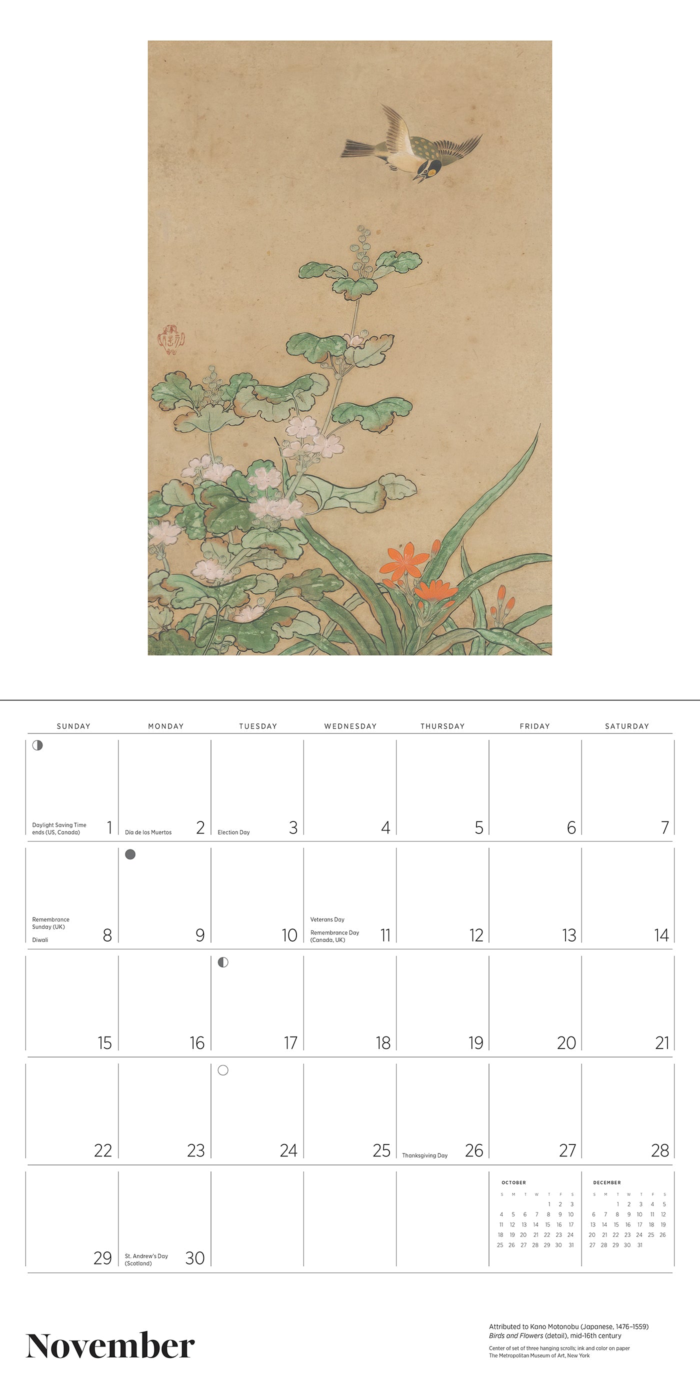 Dreams of Edo: Japanese Scrolls & Screens 2026 Wall Calendar_Interior_5