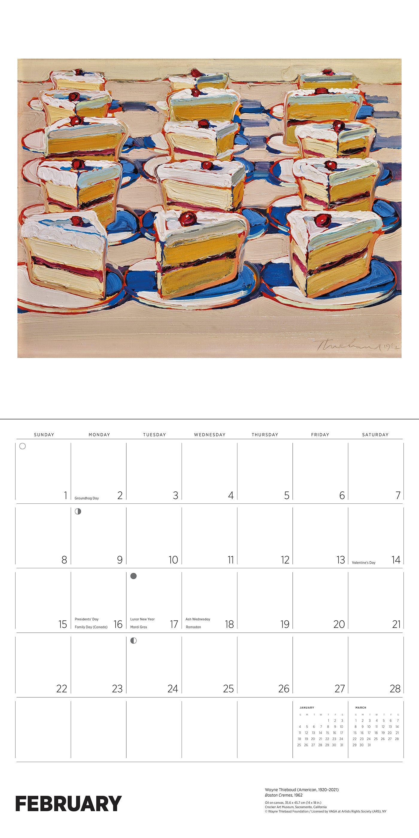 Wayne Thiebaud 2026 Wall Calendar_Interior_1