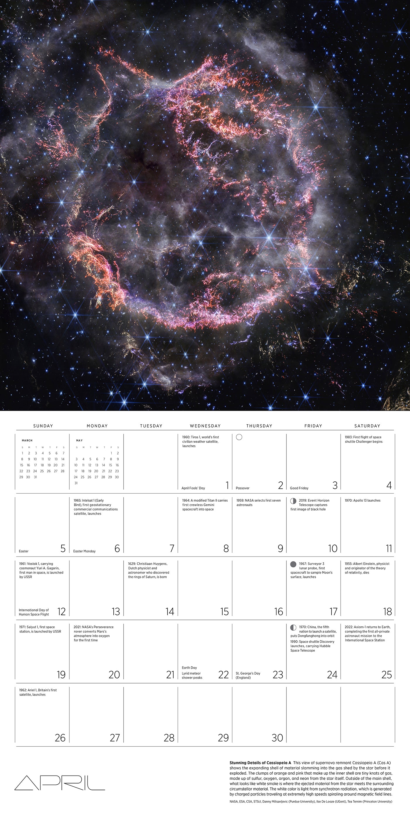 Space: Views from the Hubble and James Webb Telescopes 2026 Wall Calendar_Interior_4