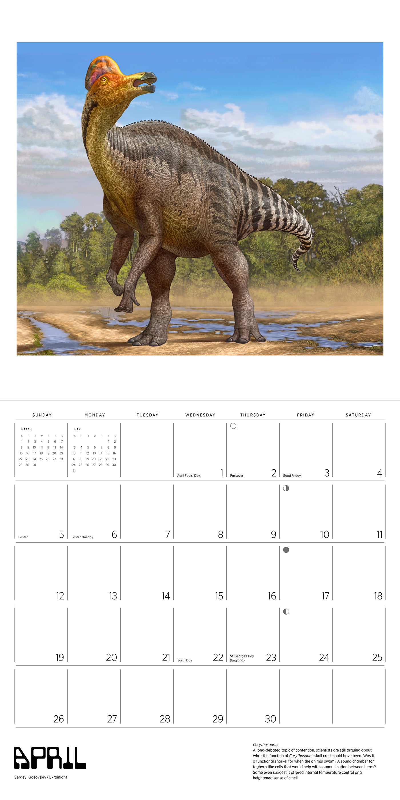 Dinosaurs: The Art of Sergey Krasovskiy 2026 Wall Calendar_Interior_4