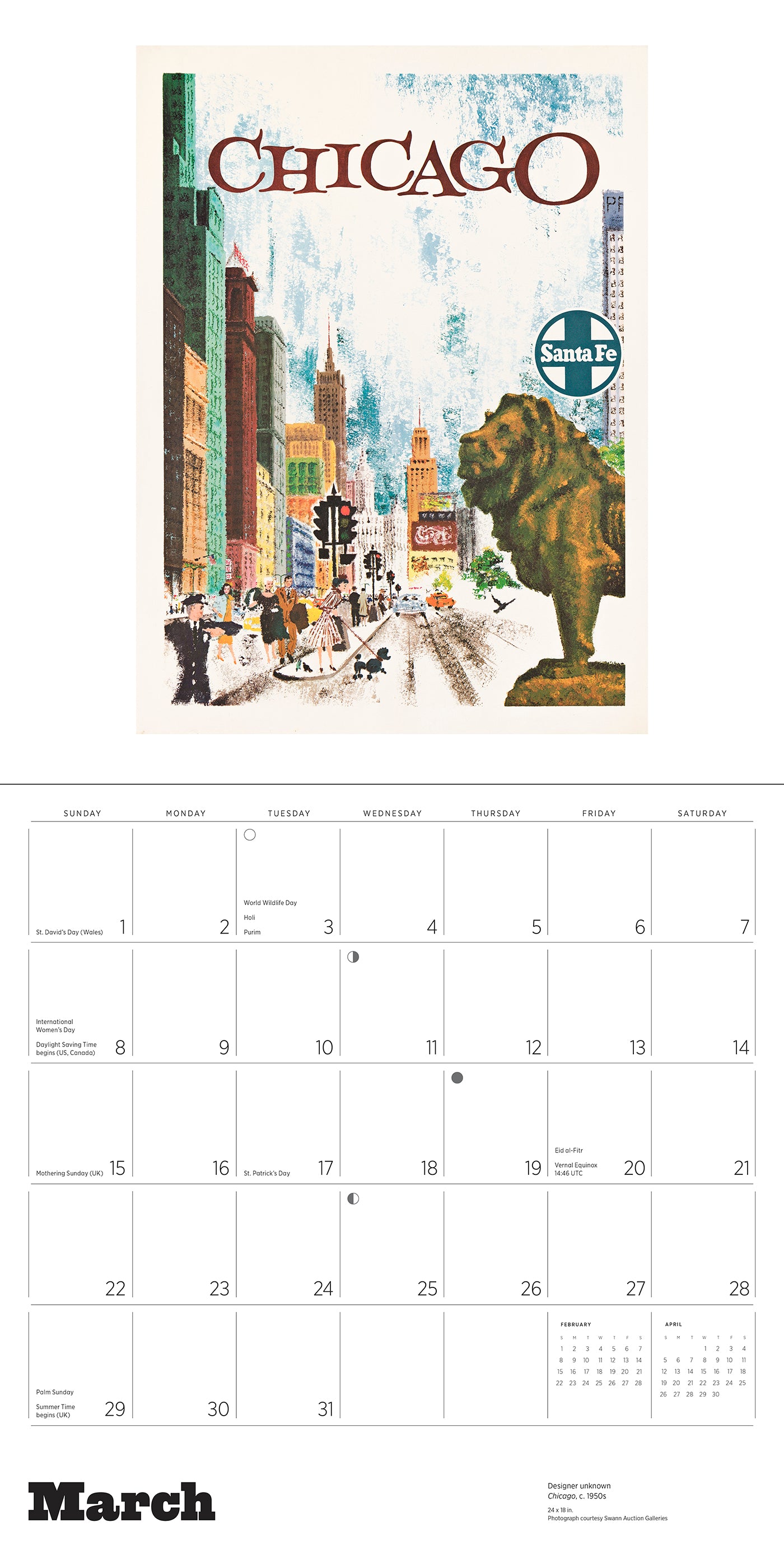 America by Rail: Vintage Travel Posters 2026 Wall Calendar_Interior_4